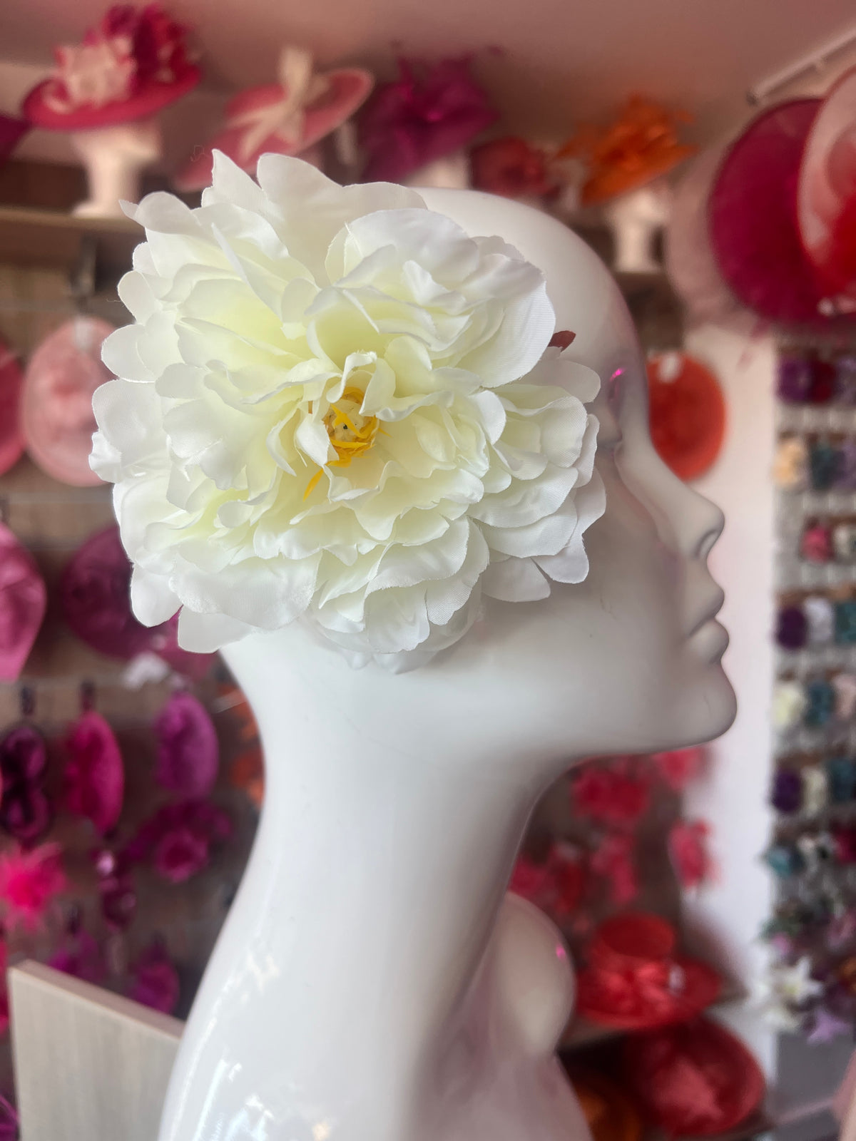 Cream Peony Hair flower-Fascinators Direct