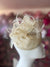 Cream Sinamay Pillbox Fascinator with Feathers & Beads-Fascinators Direct