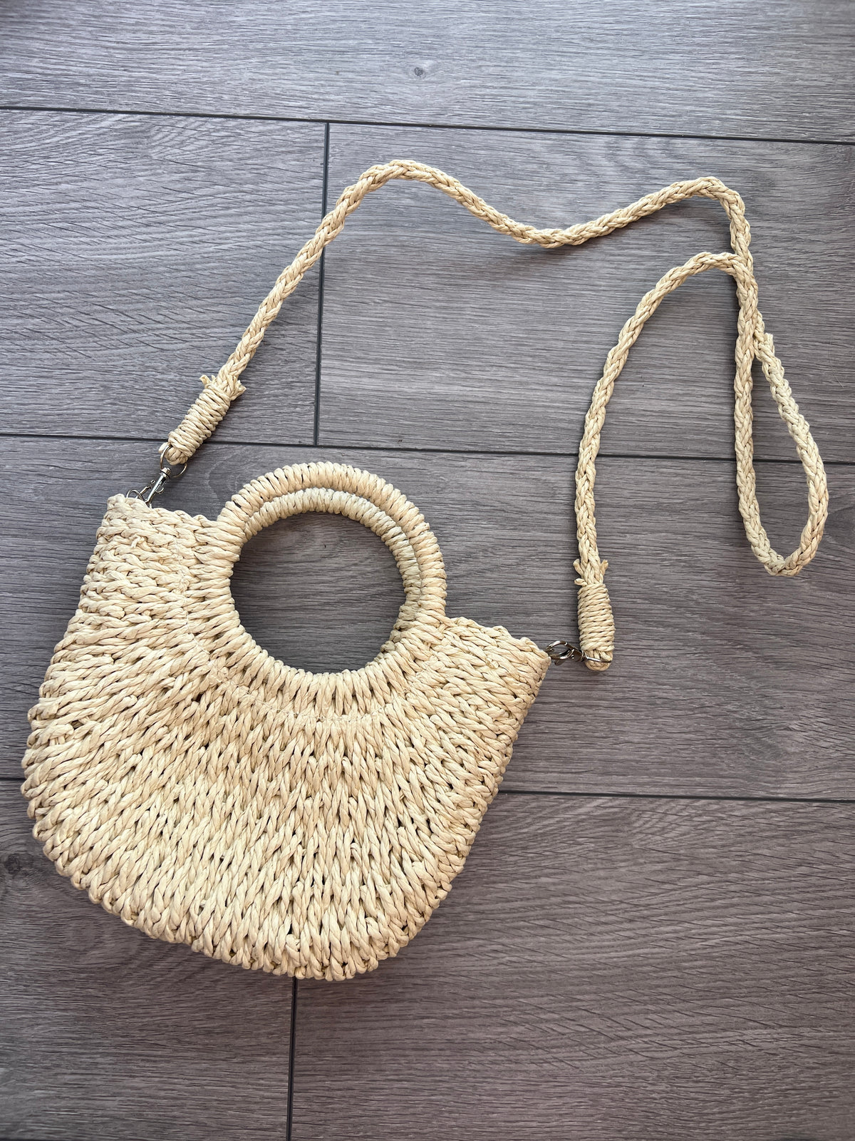 Cream Small Rattan Straw Basket Handbag-Fascinators Direct