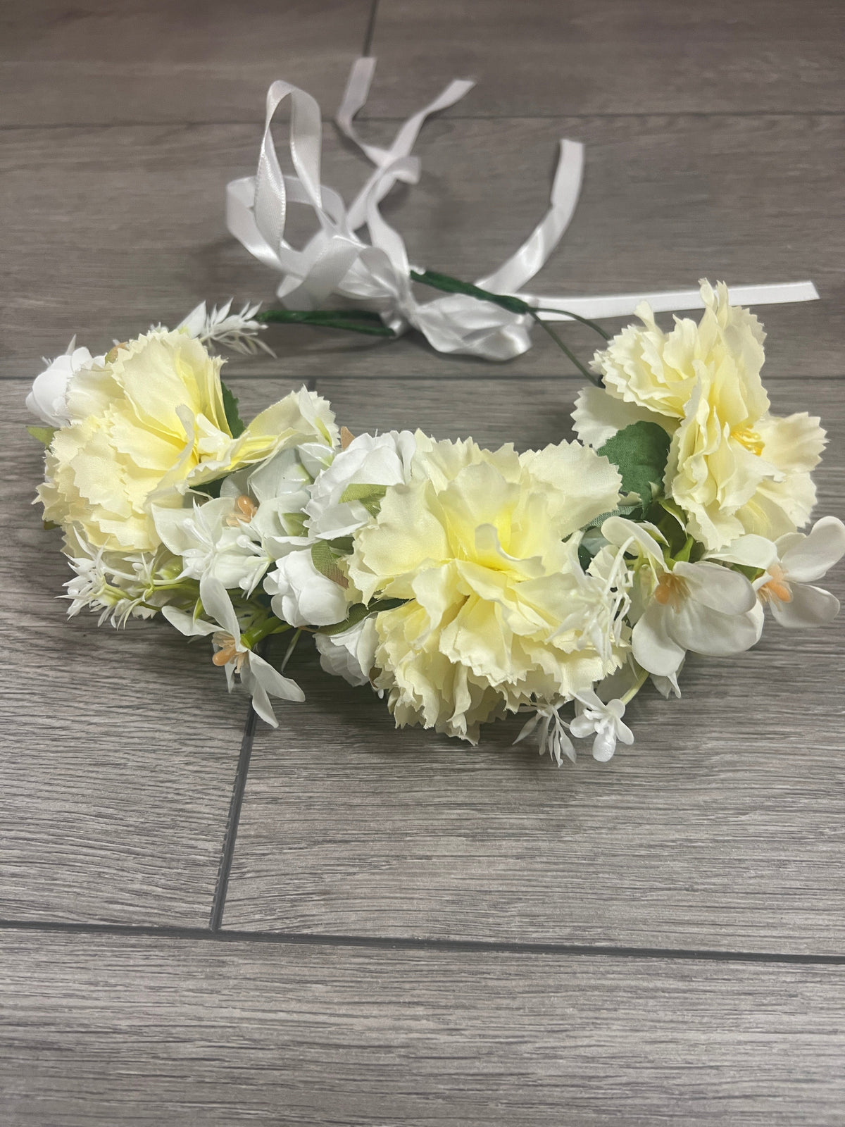 Cream &amp; White Vintage Flower Crown Hair Garland-Fascinators Direct