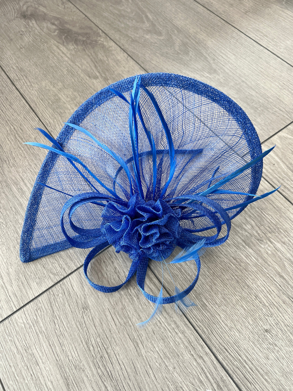Crescent Design Half Disc Blue Wedding Fascinator-Fascinators Direct