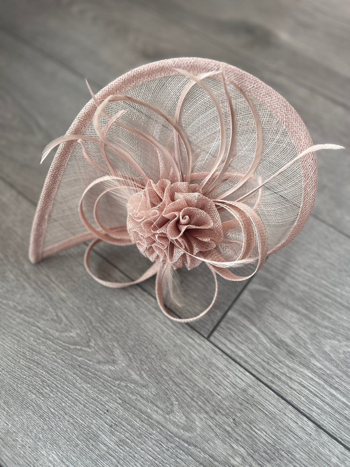 Crescent Design Half Disc Blush Pink Fascinator-Fascinators Direct