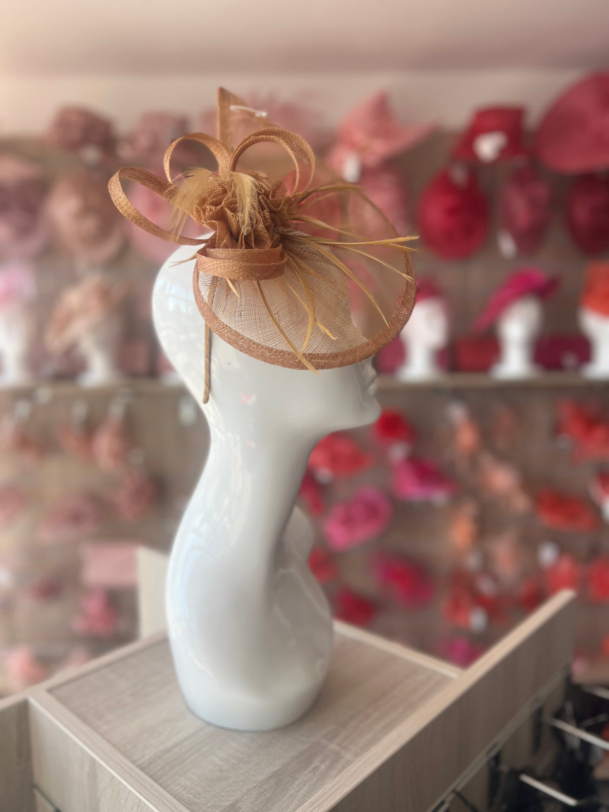 Crescent Design Half Disc Bronze Fascinator-Fascinators Direct