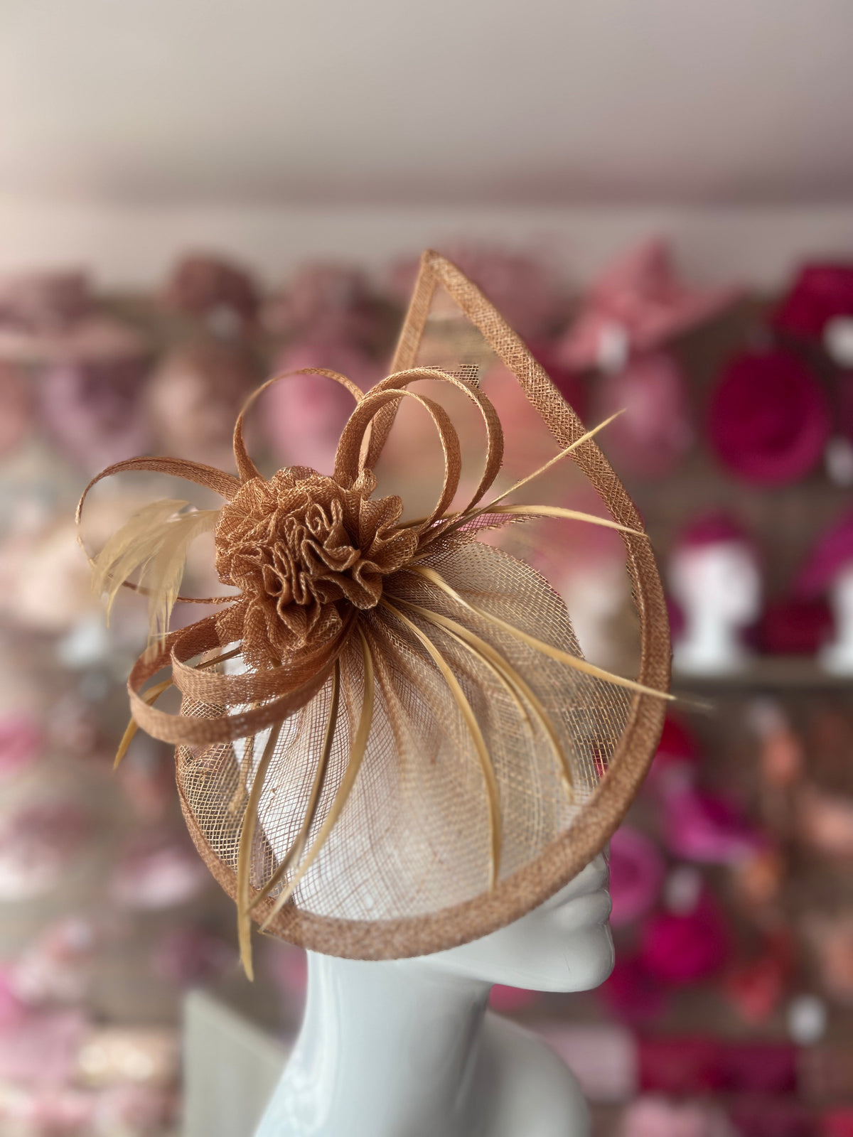 Crescent Design Half Disc Bronze Fascinator-Fascinators Direct