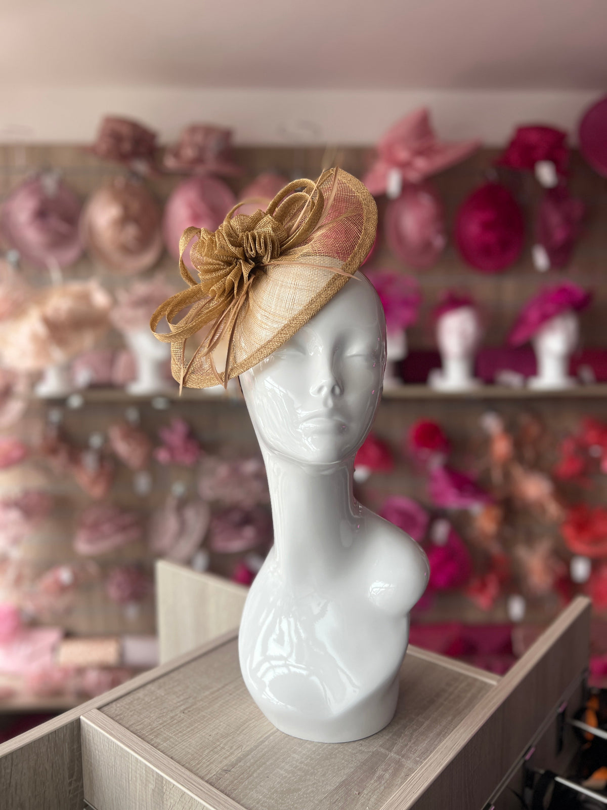 Crescent Design Half Disc Gold Fascinator-Fascinators Direct