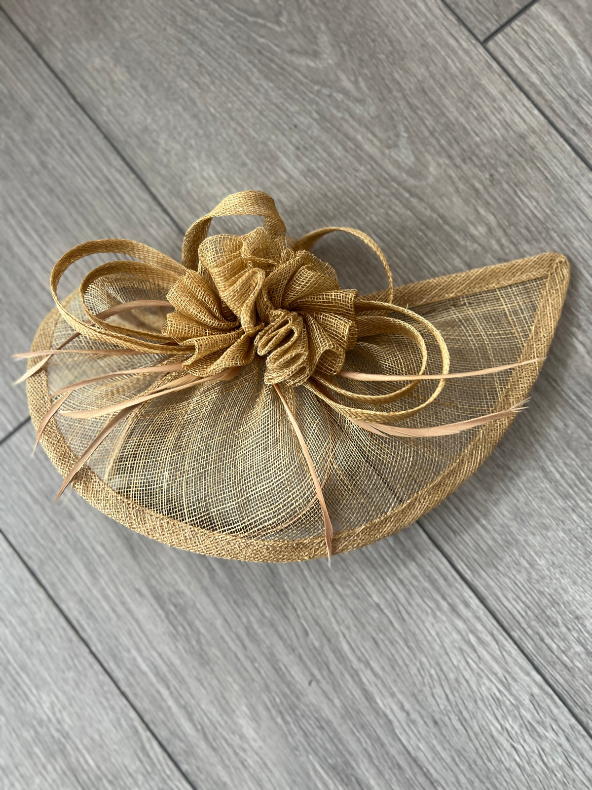 Crescent Design Half Disc Gold Fascinator-Fascinators Direct