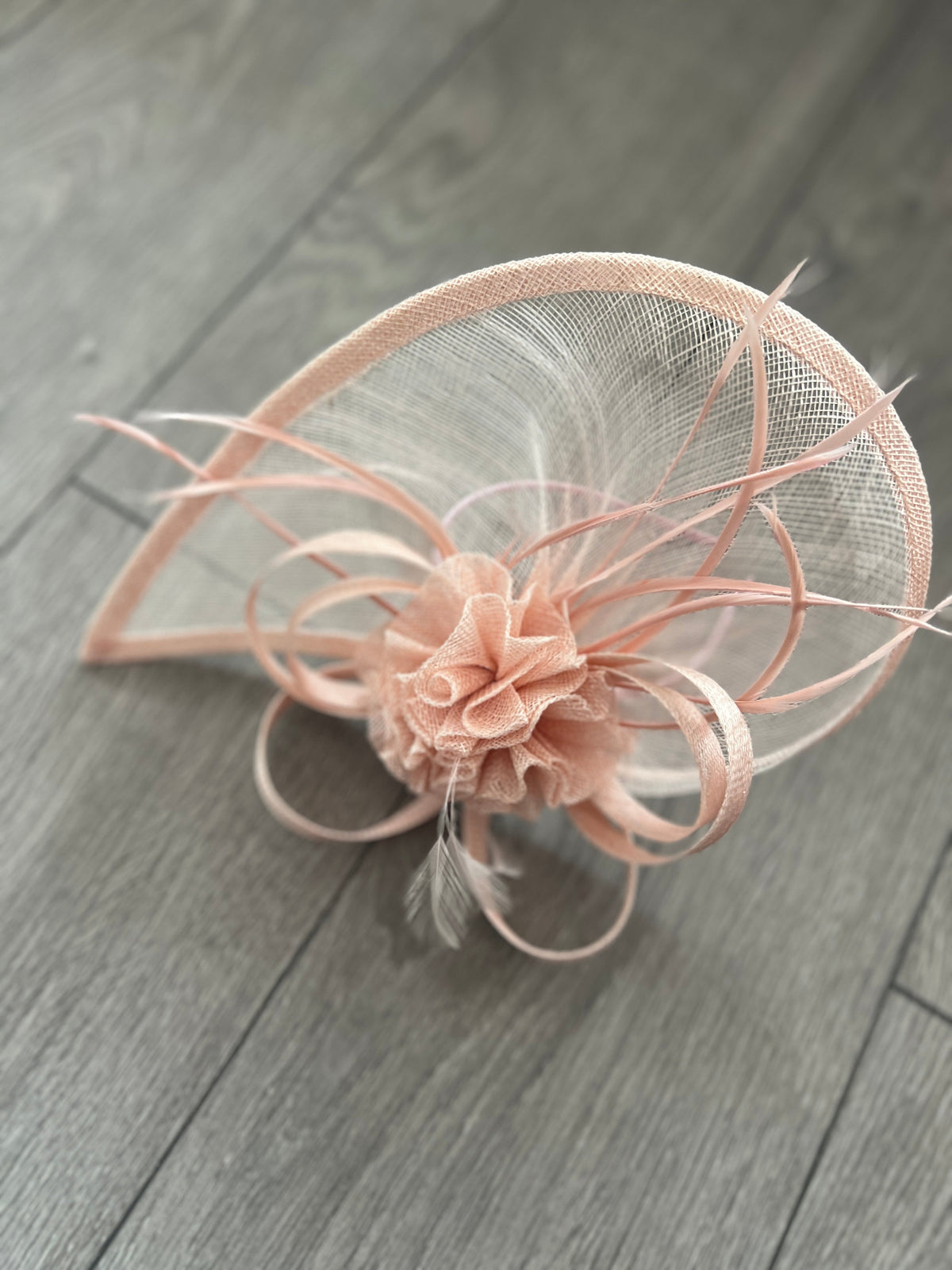 Crescent Design Half Disc Pale Pink Fascinator-Fascinators Direct