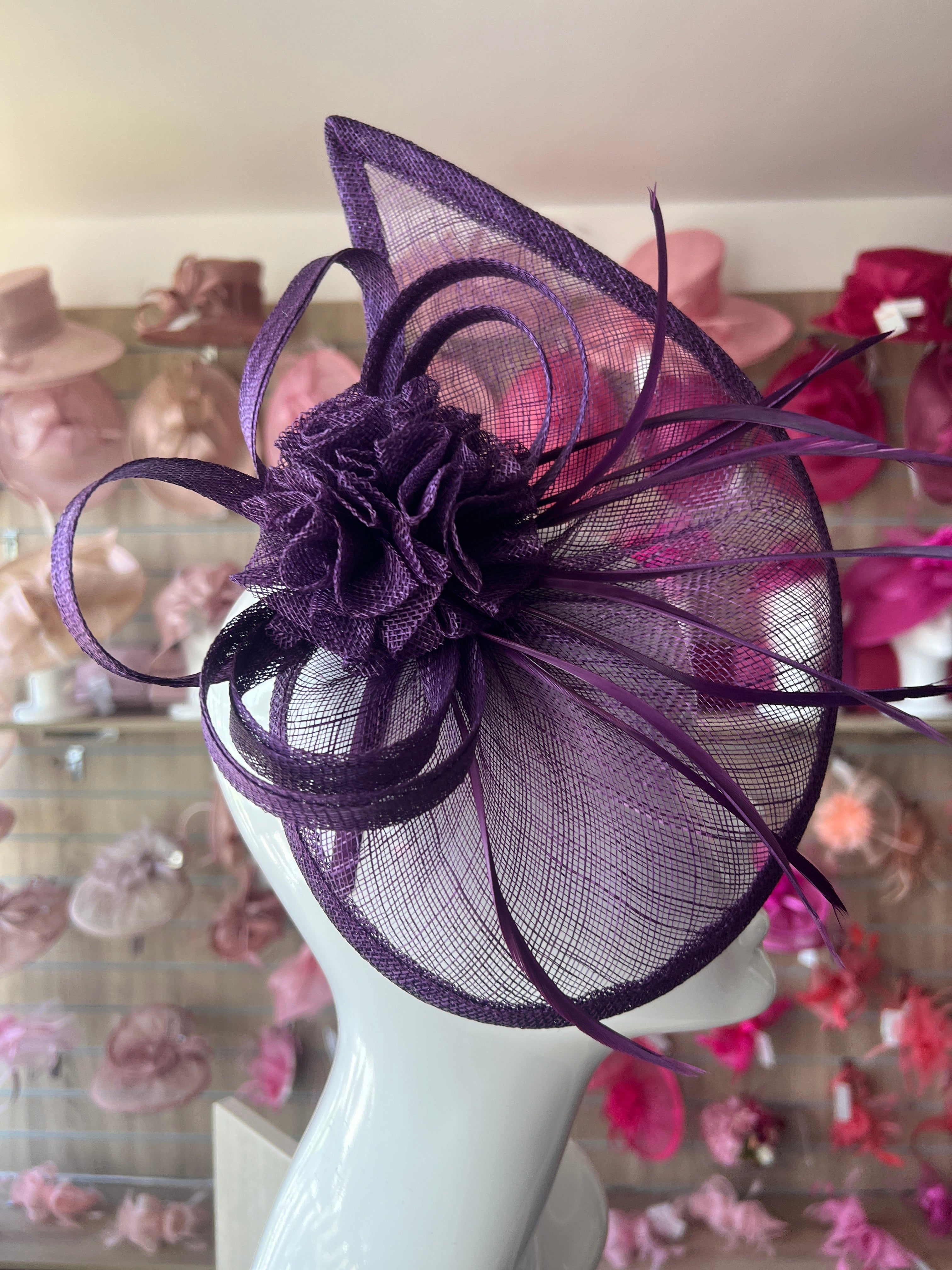 Crescent Design Half Disc Purple Wedding Fascinator