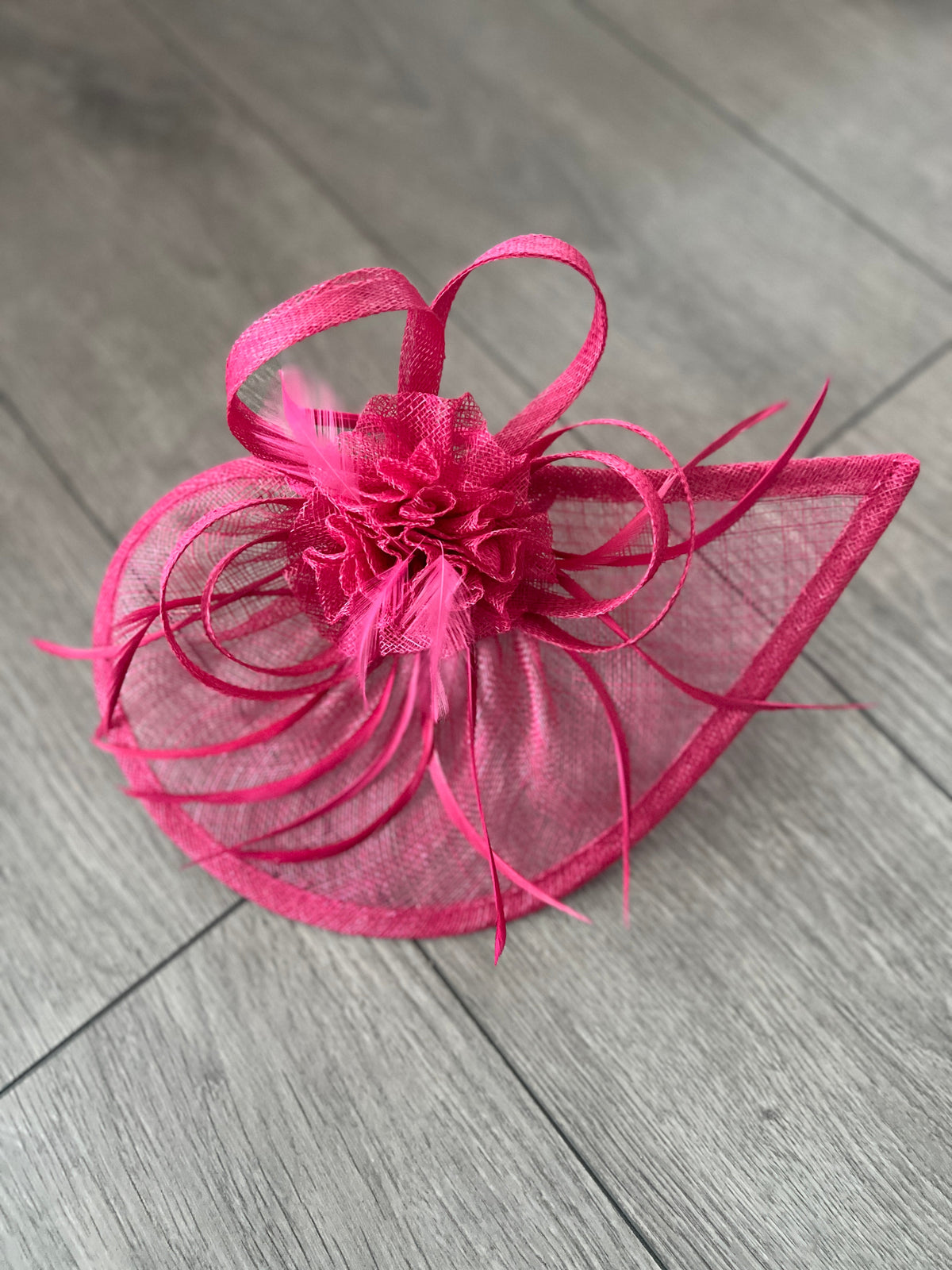 Crescent Design Half Disc Raspberry Pink Fascinator-Fascinators Direct