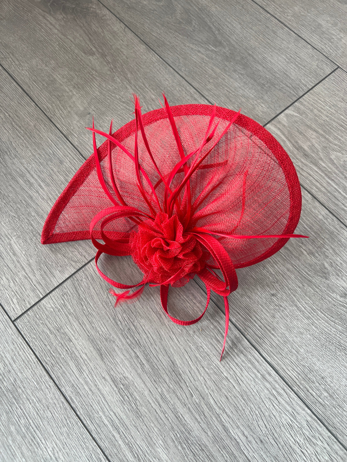Crescent Design Half Disc Red Wedding Fascinator-Fascinators Direct