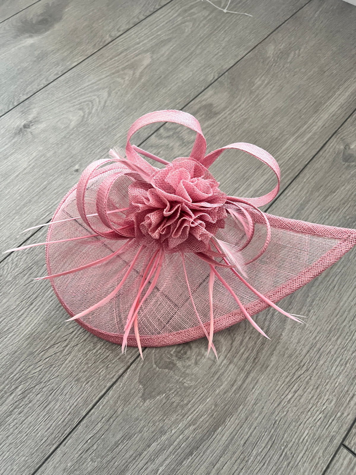 Crescent Design Half Disc Rose Pink Fascinator-Fascinators Direct