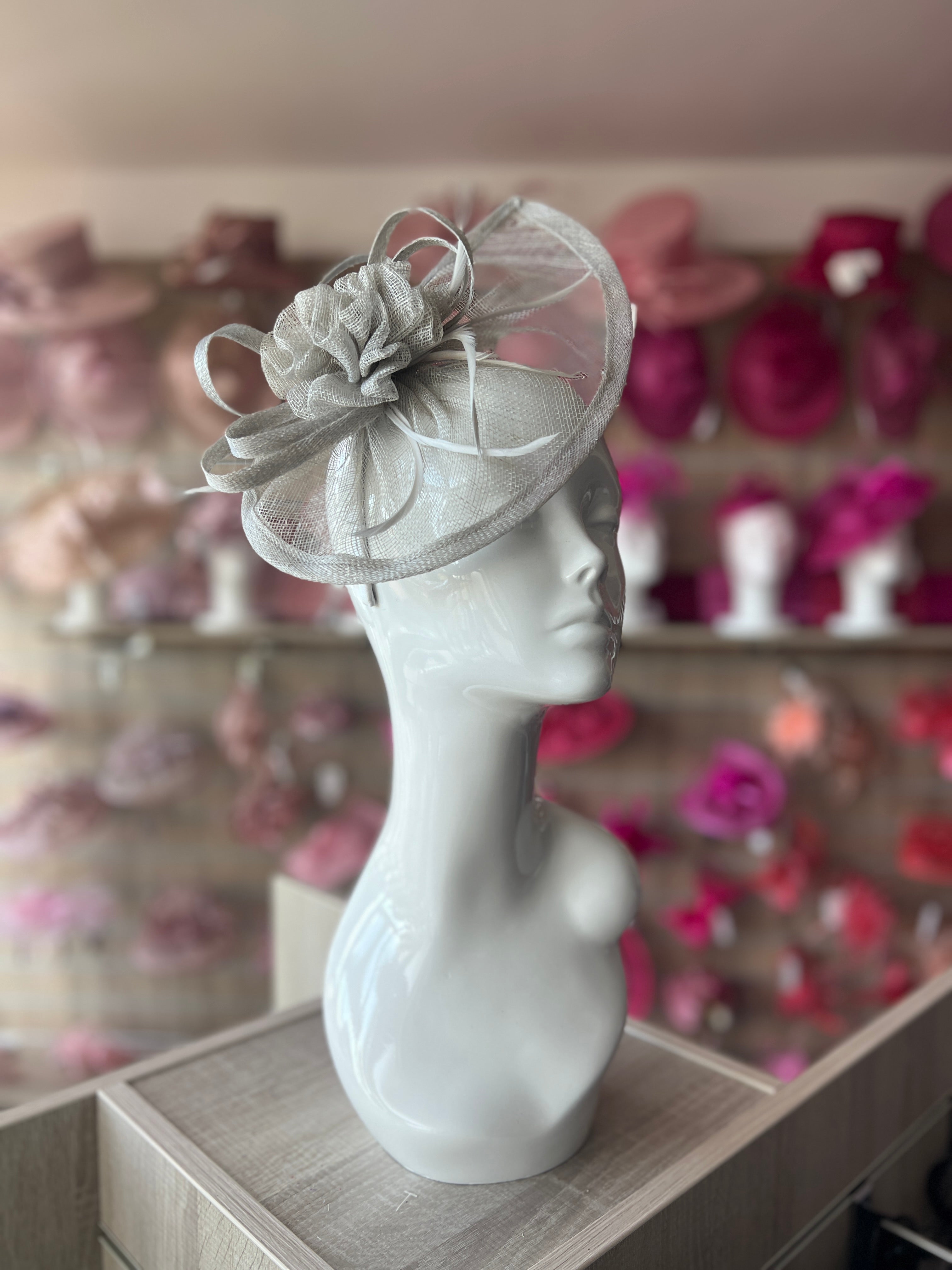 Crescent Design Half Disc Silver Wedding Fascinator