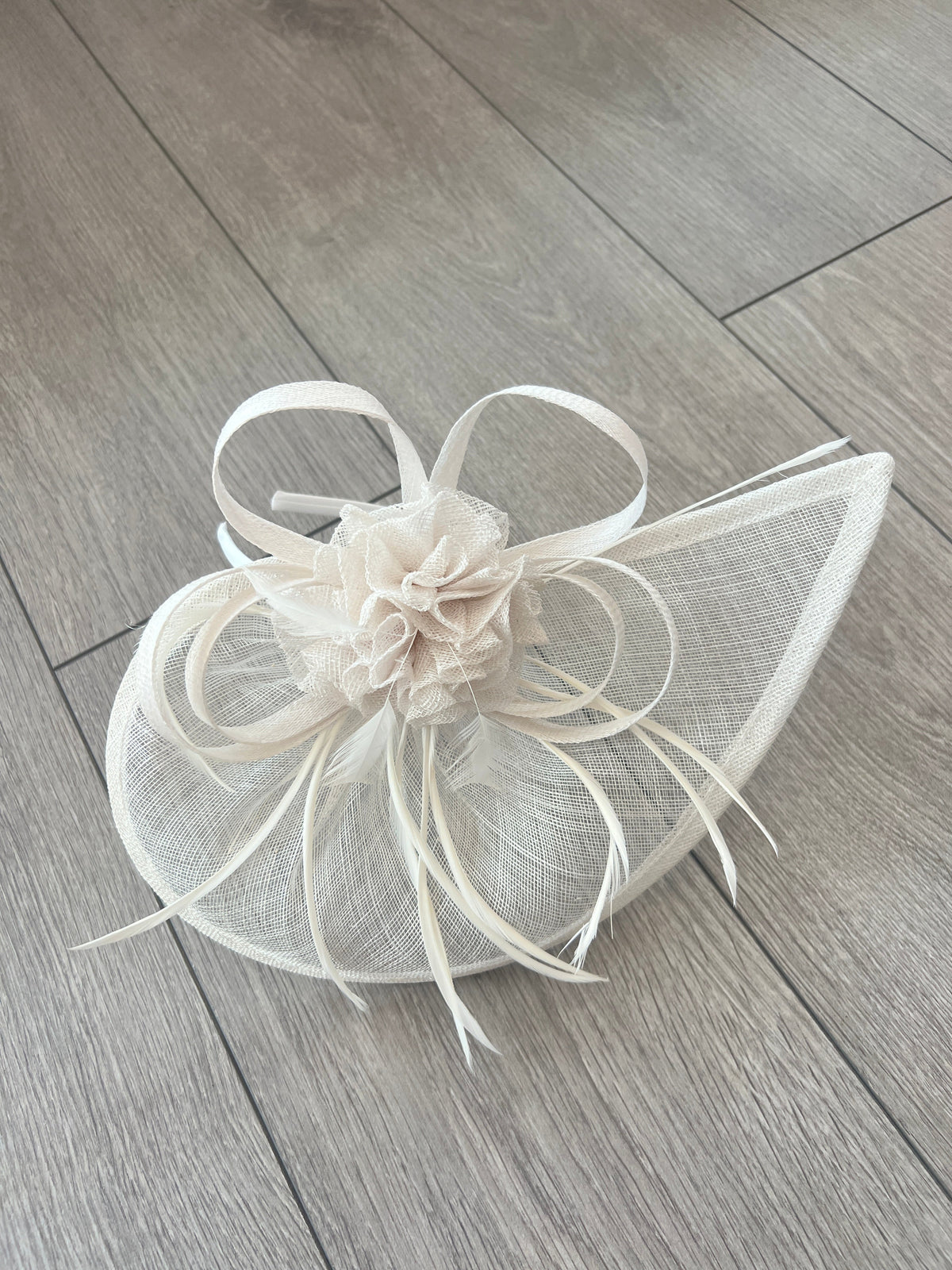 Crescent Design Half Disc White Wedding Fascinator-Fascinators Direct
