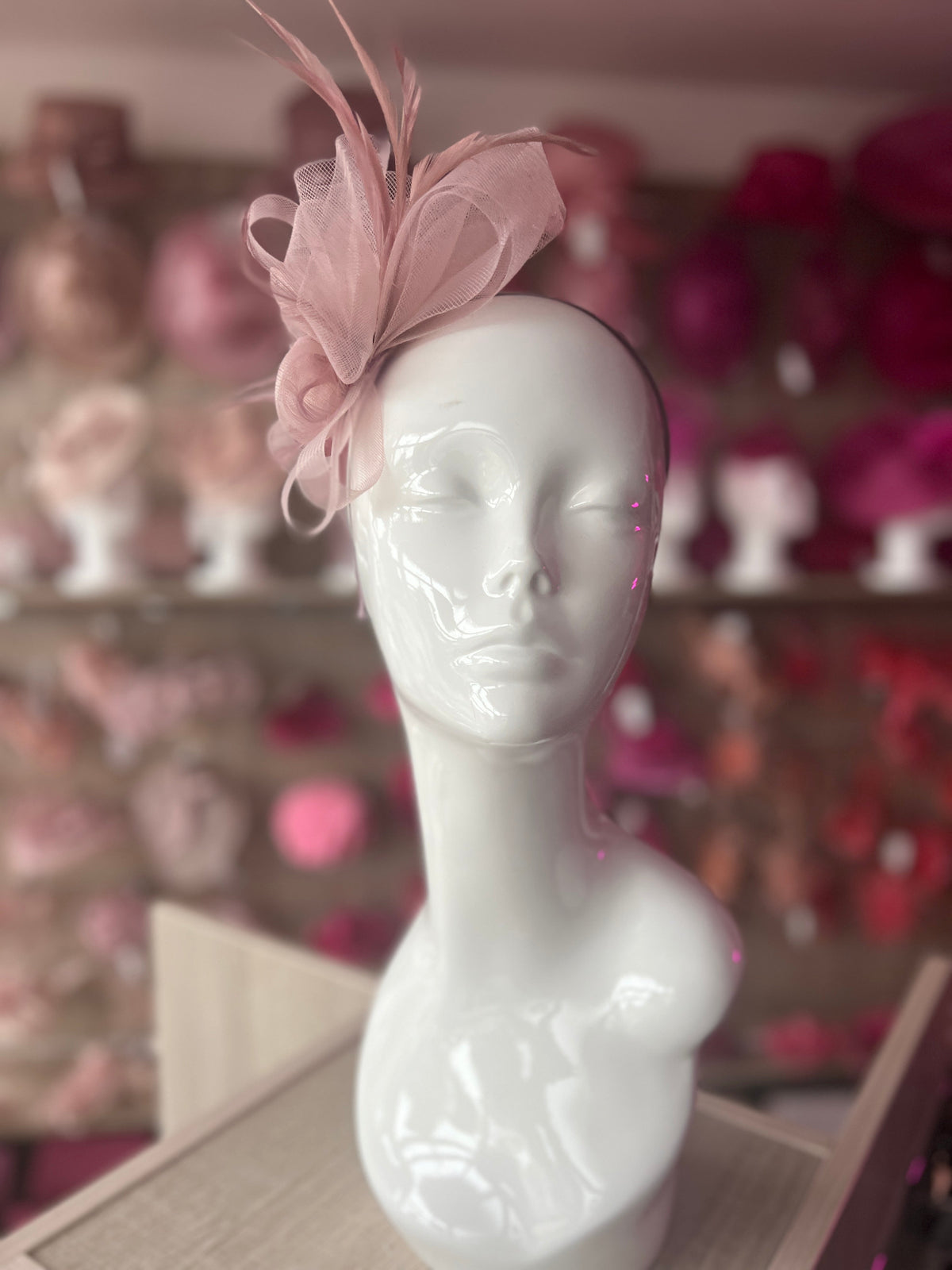Crinoline Dusty Pink Flower Fascinator Headband-Fascinators Direct