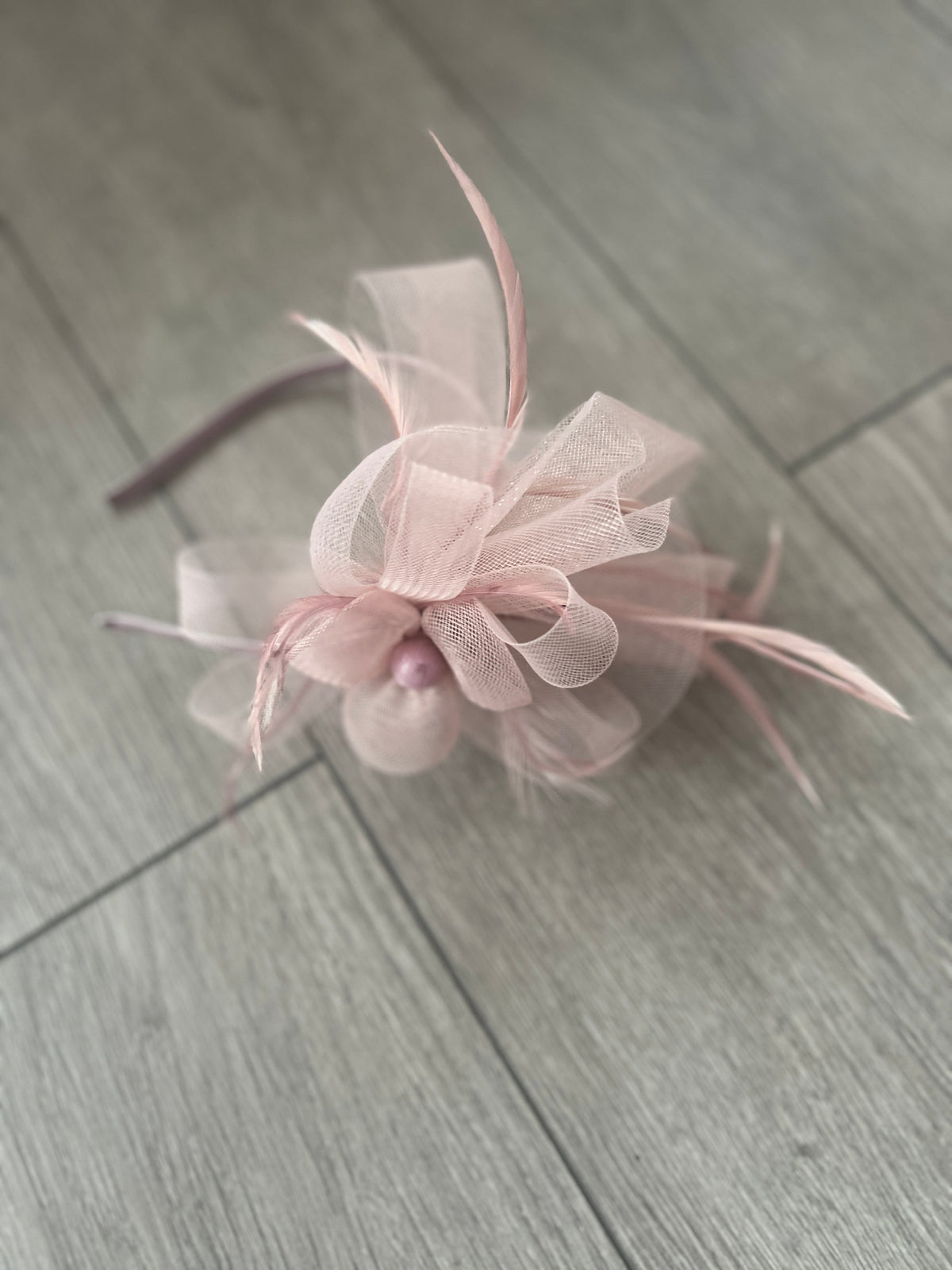 Crinoline Dusty Pink Flower Fascinator Headband-Fascinators Direct