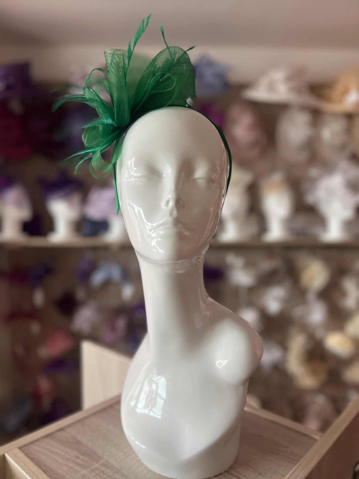 Crinoline Green Flower Fascinator Headband-Fascinators Direct