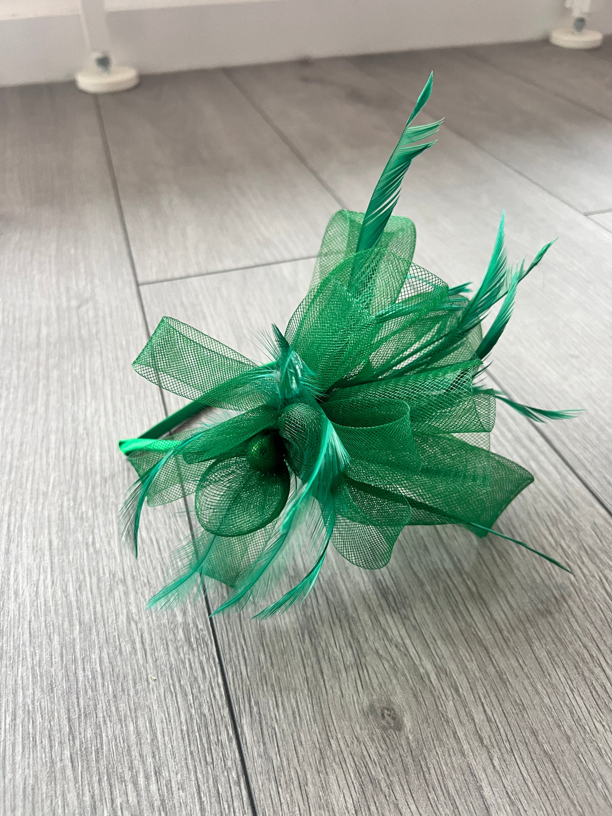 Crinoline Green Flower Fascinator Headband-Fascinators Direct