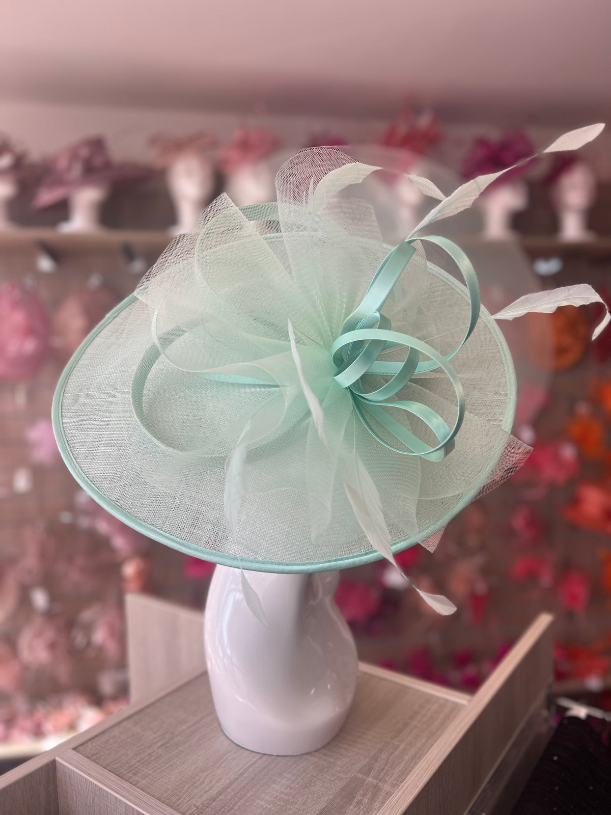 Crinoline &amp; Sinamay Large Aqua Hatinator-Fascinators Direct