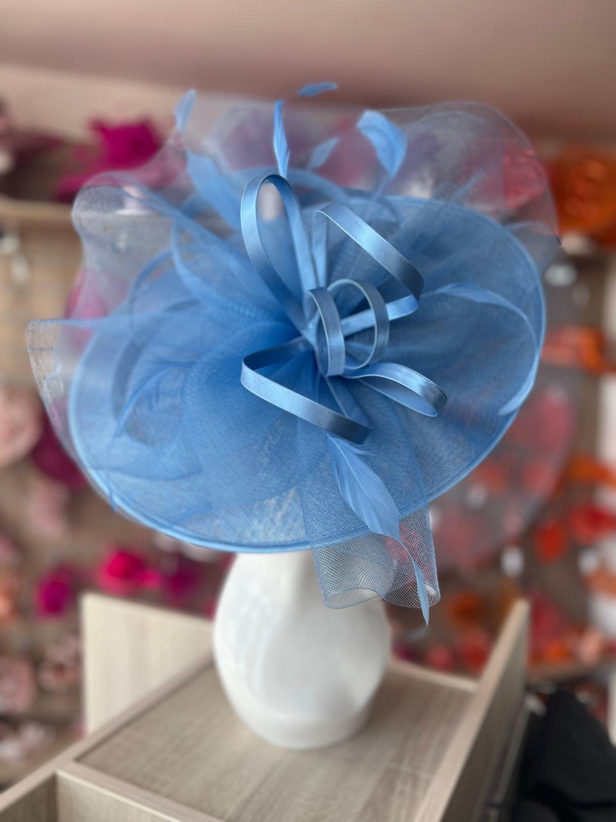 Crinoline &amp; Sinamay Large Bluebell Hatinator-Fascinators Direct