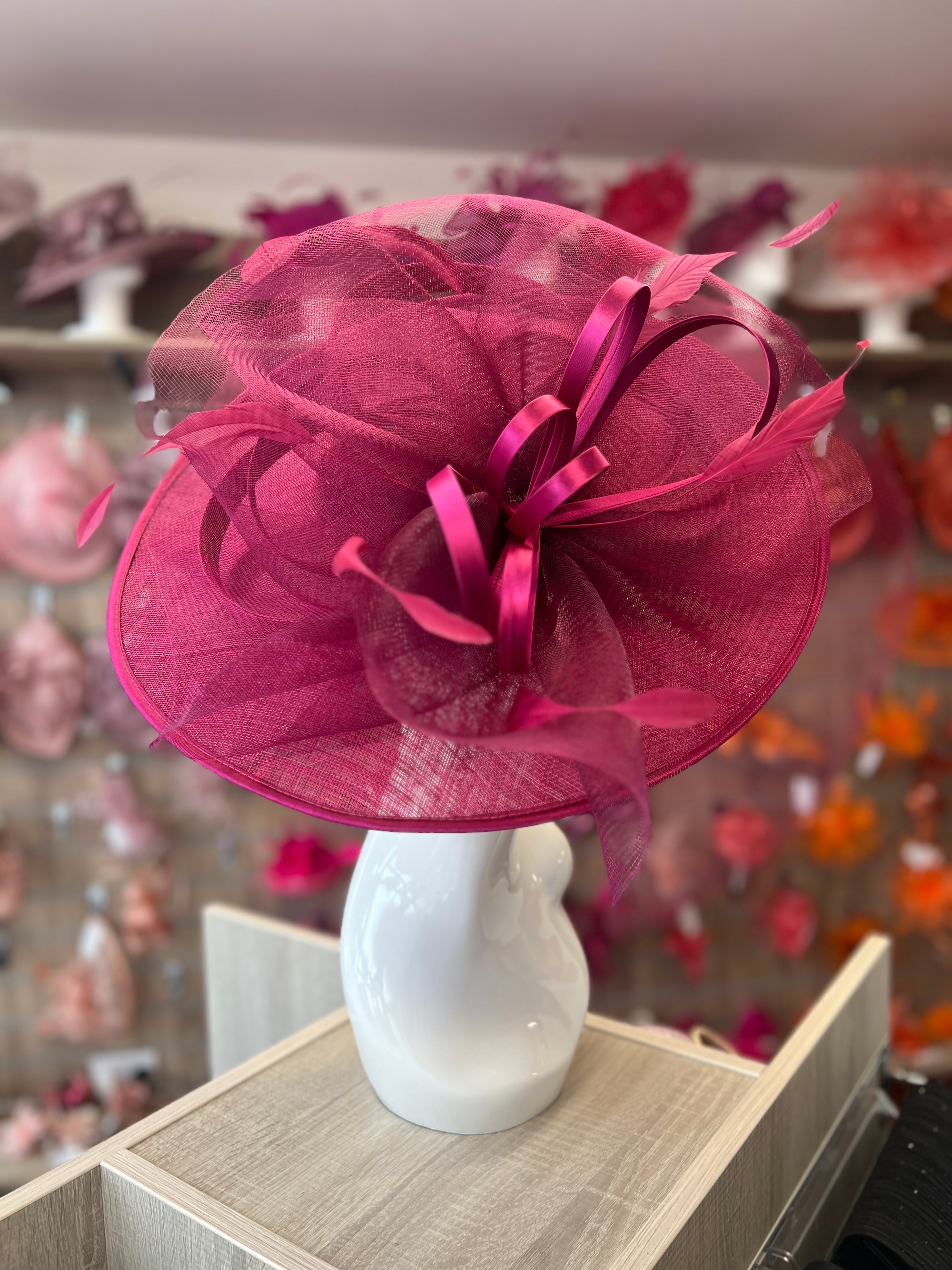Crinoline & Sinamay Large Damson Hatinator-Fascinators Direct
