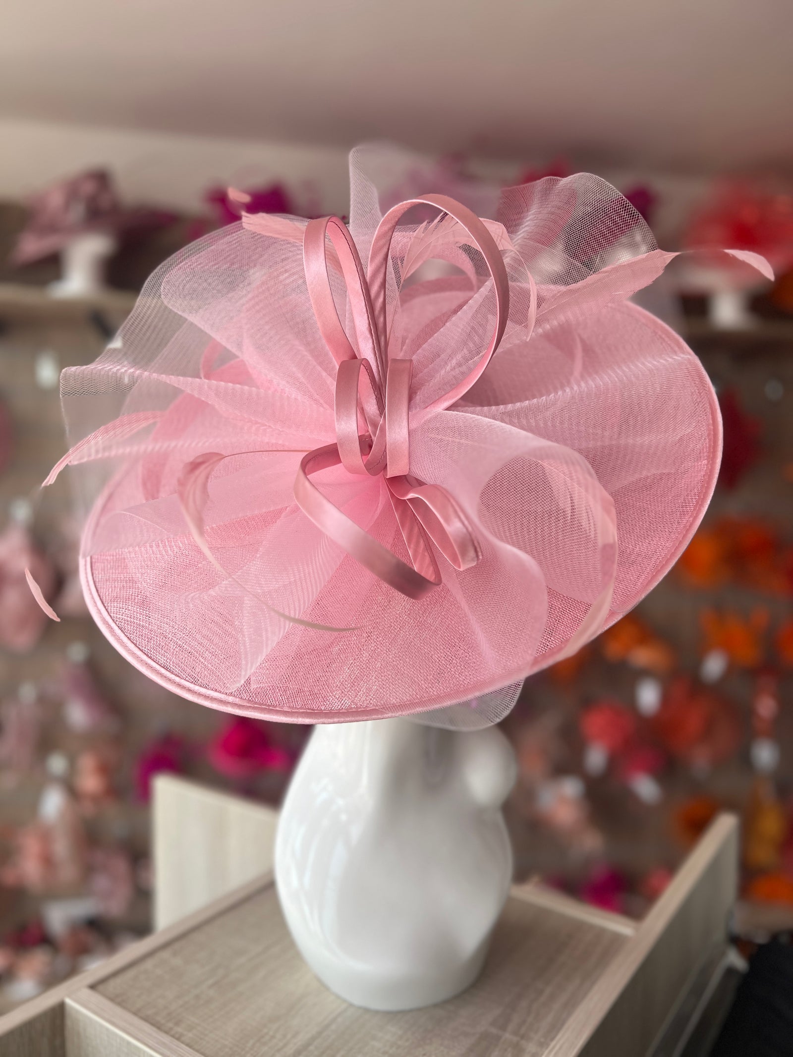 Crinoline & Sinamay Large Girly Pink Hatinator-Fascinators Direct