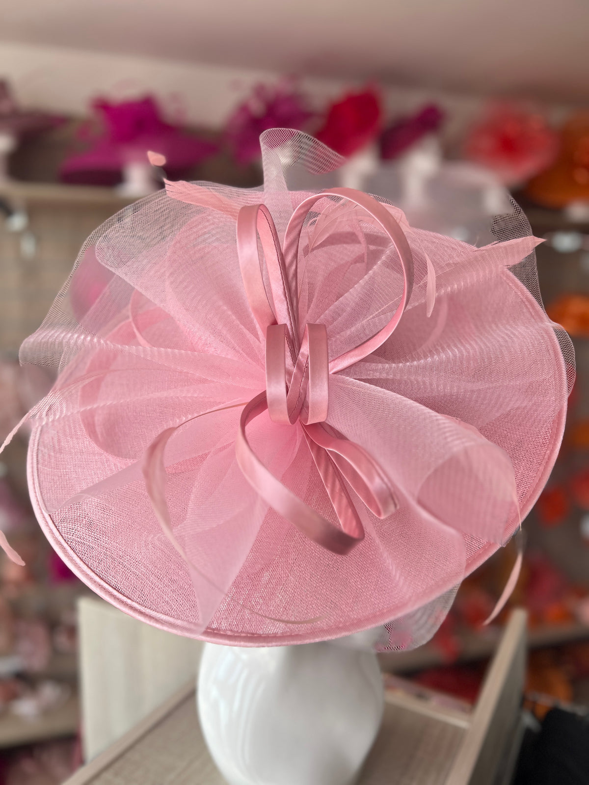 Crinoline &amp; Sinamay Large Girly Pink Hatinator-Fascinators Direct