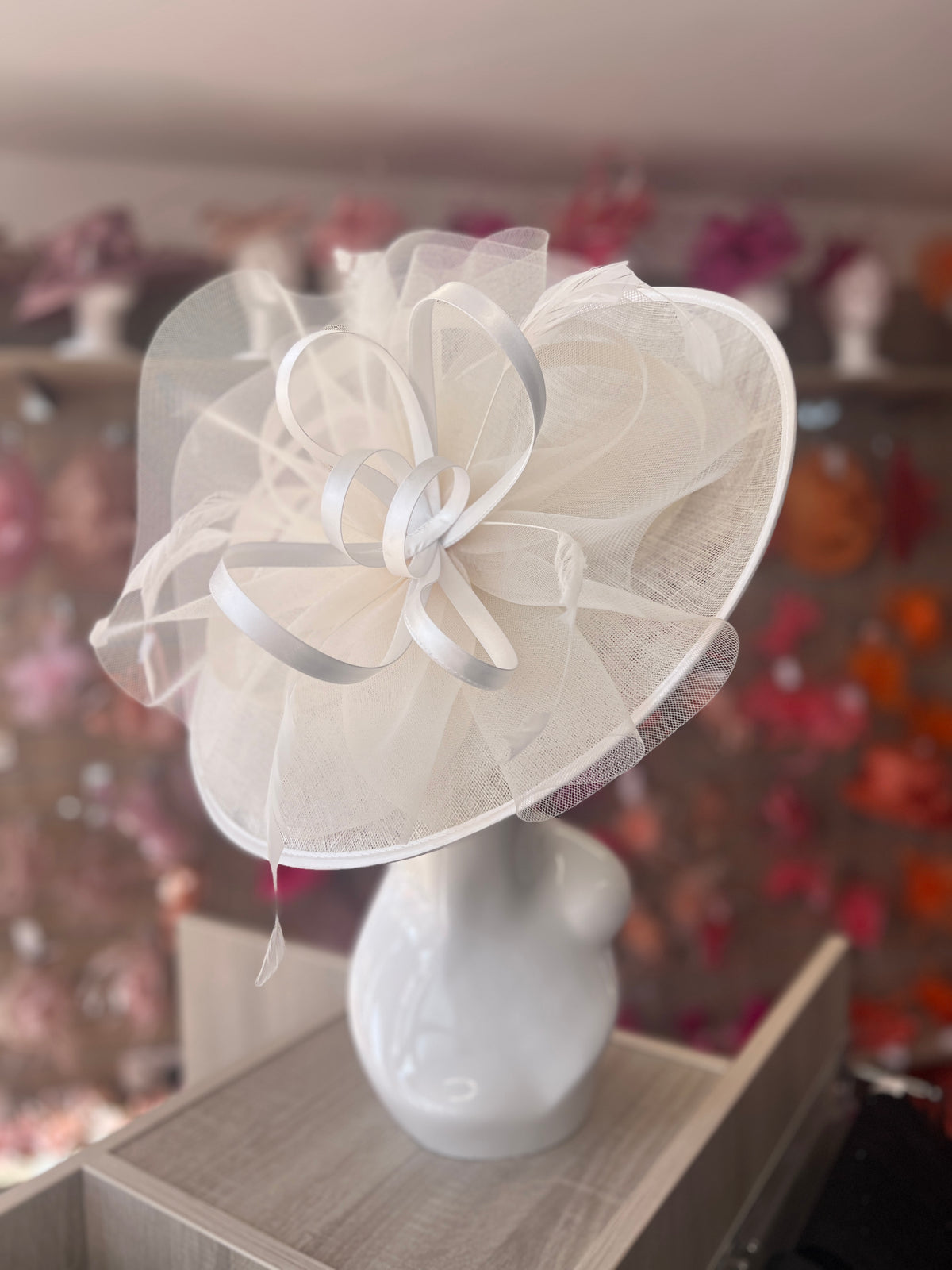 Crinoline &amp; Sinamay Large Ivory Hatinator-Fascinators Direct