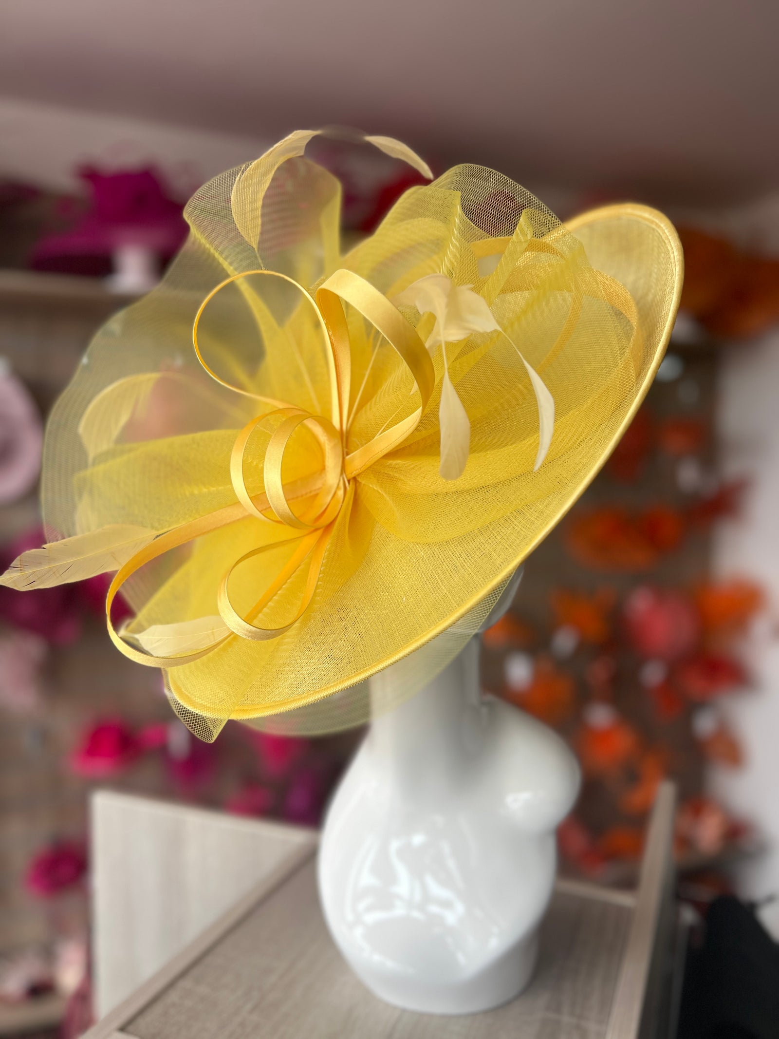 Crinoline & Sinamay Large Lemon Hatinator-Fascinators Direct