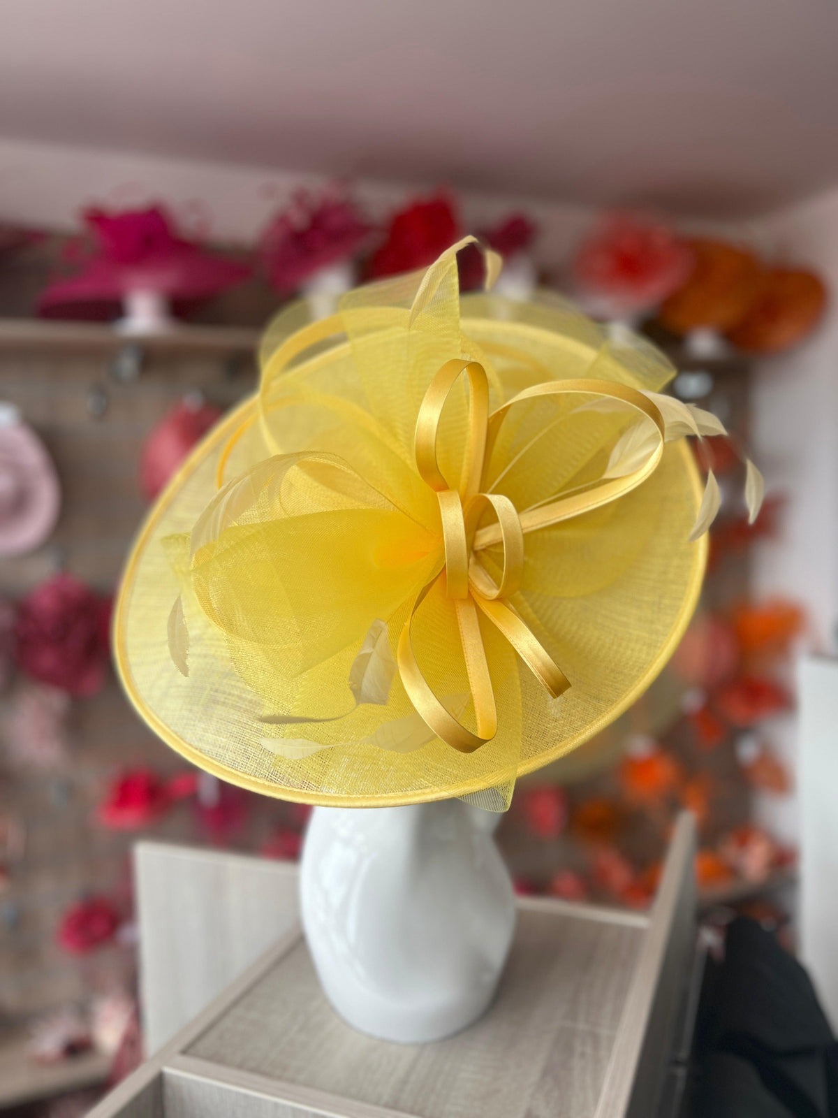 Crinoline &amp; Sinamay Large Lemon Hatinator-Fascinators Direct