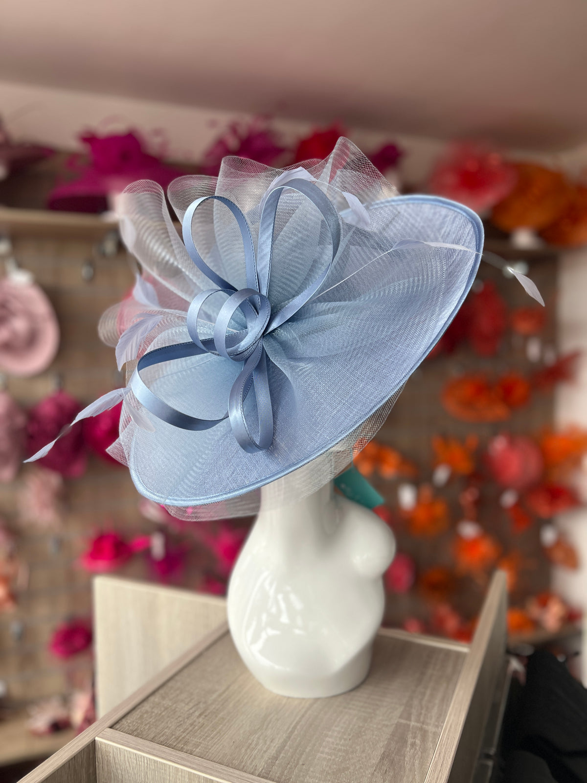 Crinoline &amp; Sinamay Large Periwinkle Hatinator-Fascinators Direct