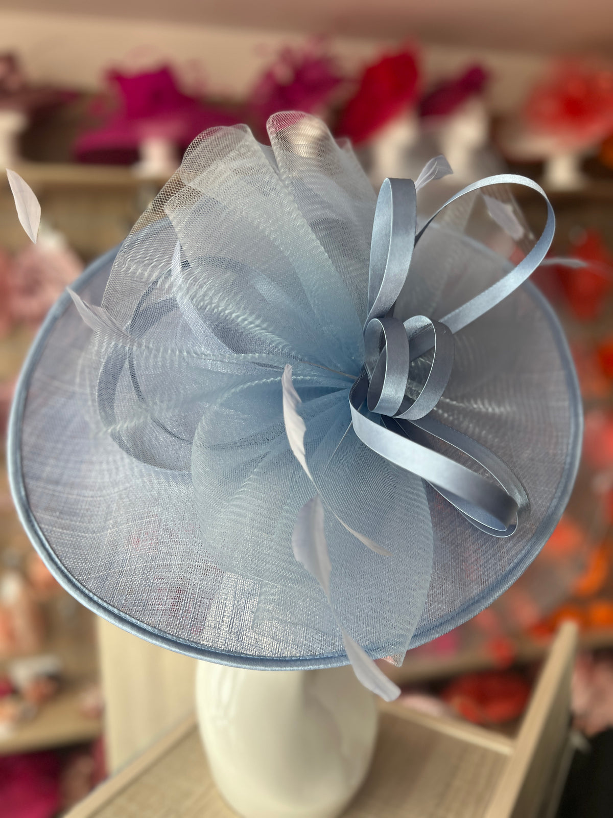 Crinoline &amp; Sinamay Large Periwinkle Hatinator-Fascinators Direct