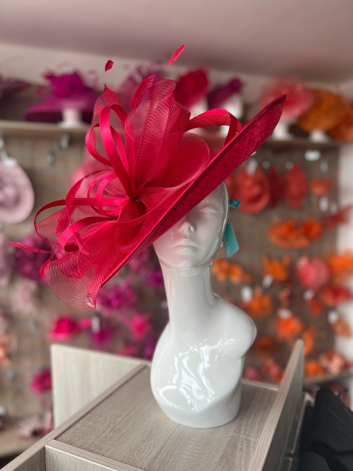 Crinoline &amp; Sinamay Large Rouge Hatinator-Fascinators Direct