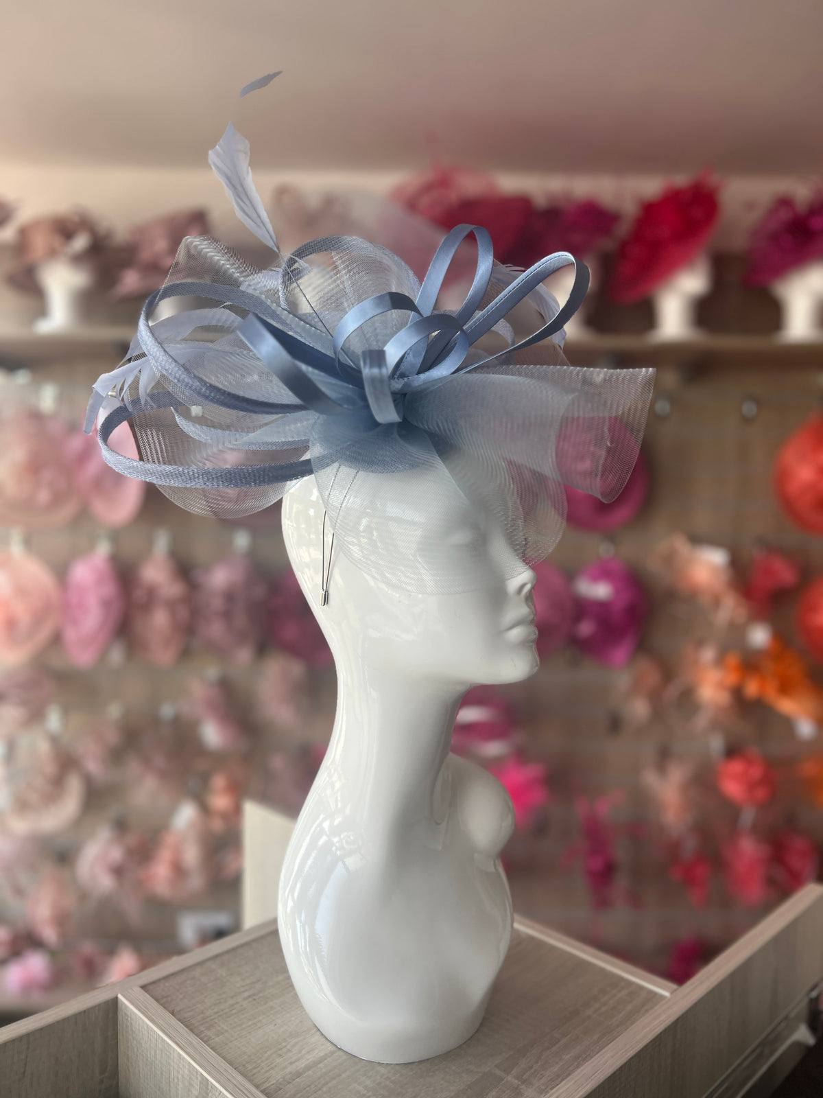 Crinoline Waves Large Periwinkle Fascinator-Fascinators Direct