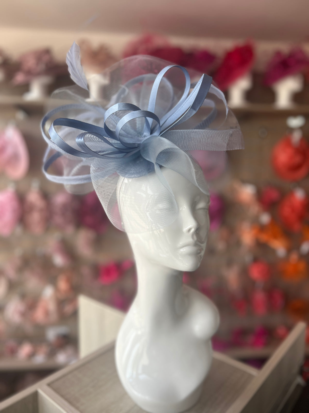 Crinoline Waves Large Periwinkle Fascinator-Fascinators Direct