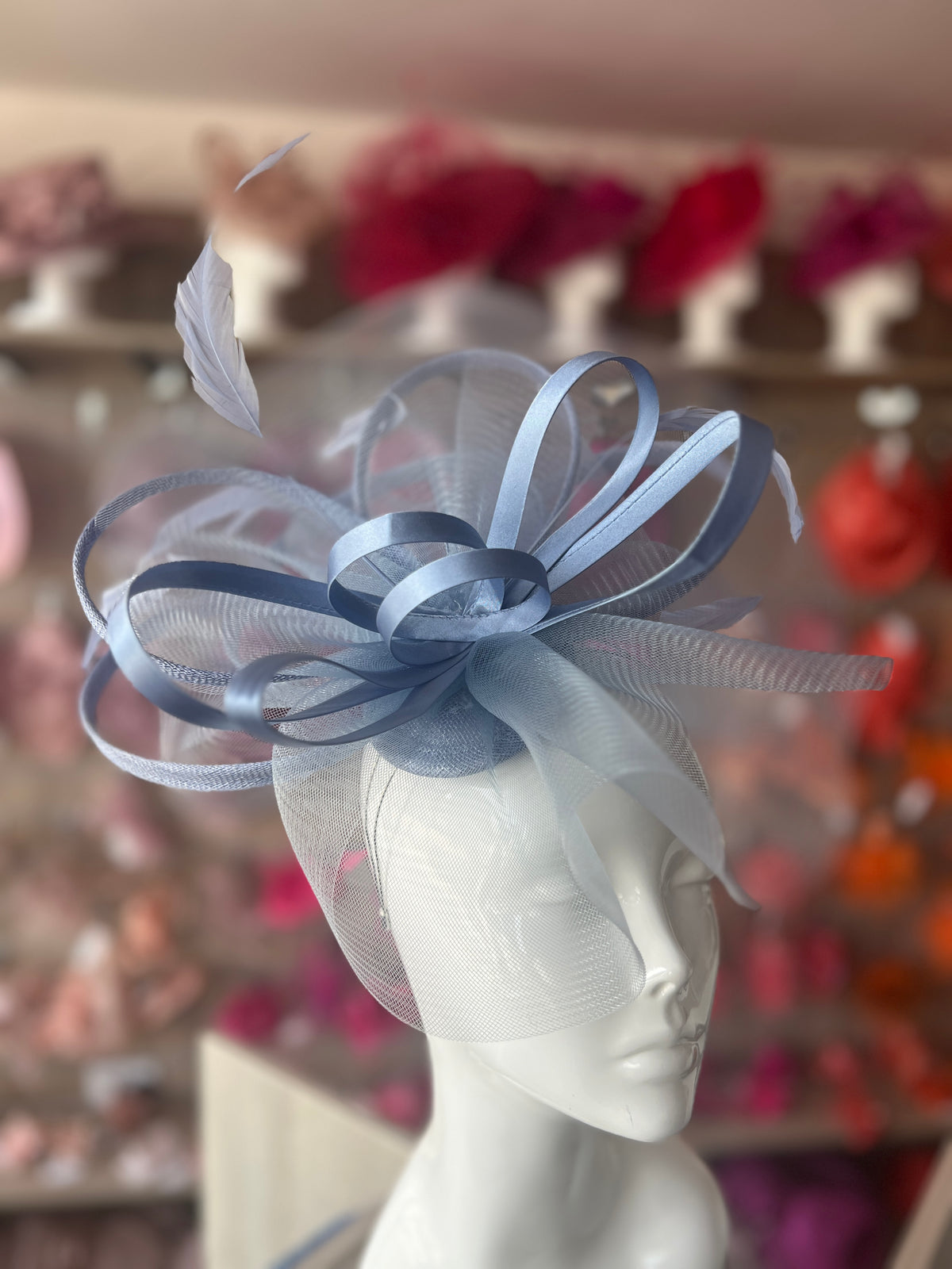 Crinoline Waves Large Periwinkle Fascinator-Fascinators Direct