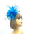 Curled Feather Electric Blue Fascinator Hair Clip-Fascinators Direct