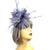 Curled Feather Grey Fascinator Hair Clip-Fascinators Direct