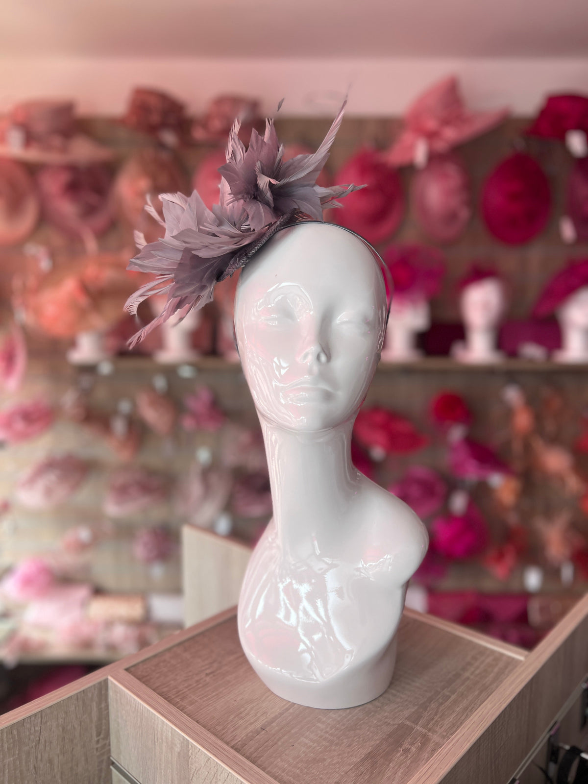 Curled Feather Grey Fascinator Hair Clip-Fascinators Direct