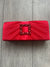 Red Satin Pleated Clutch Bag With Jewel Embellishment