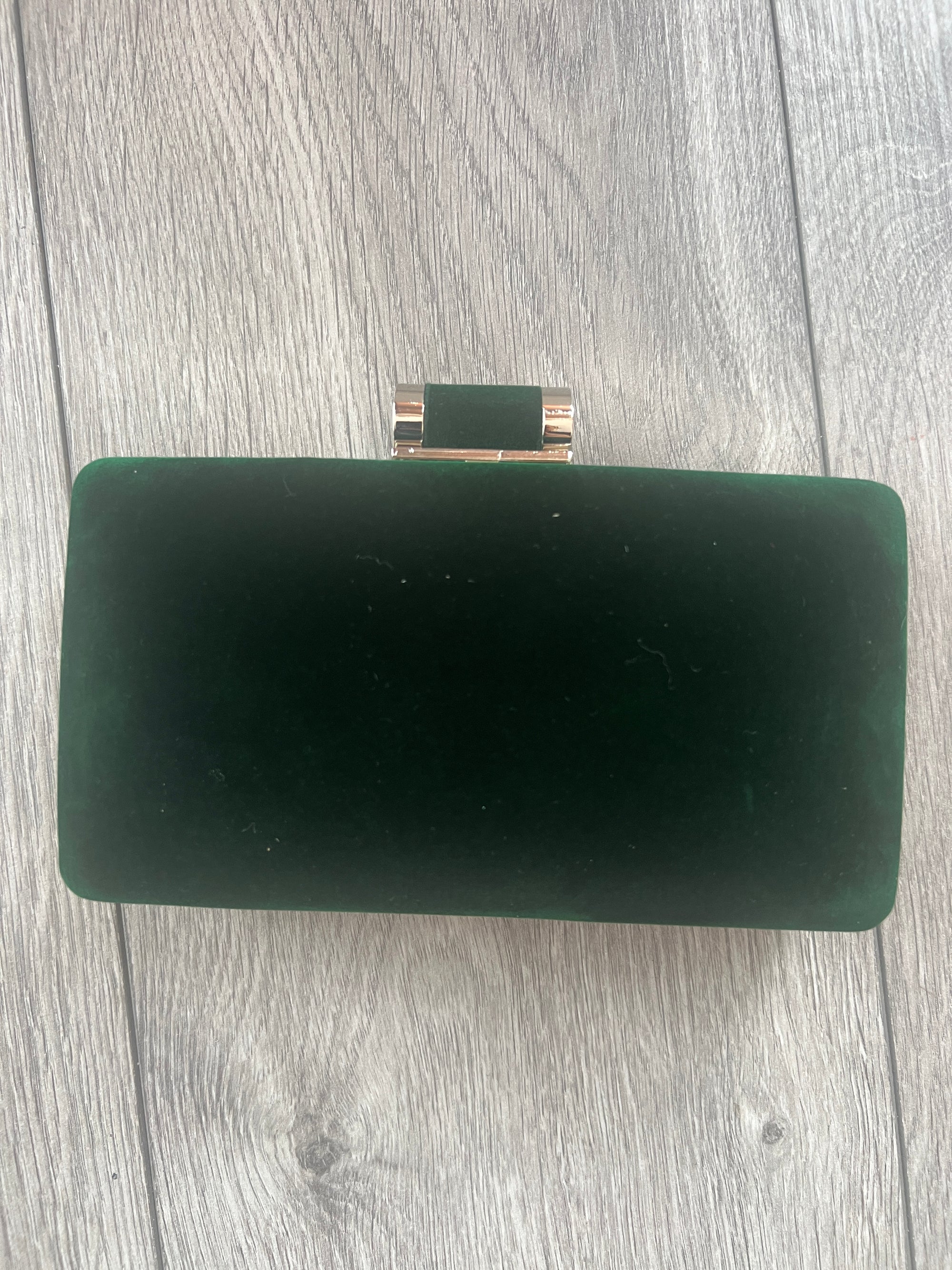 Emerald Green Luxury Velvet Box Clutch Bag