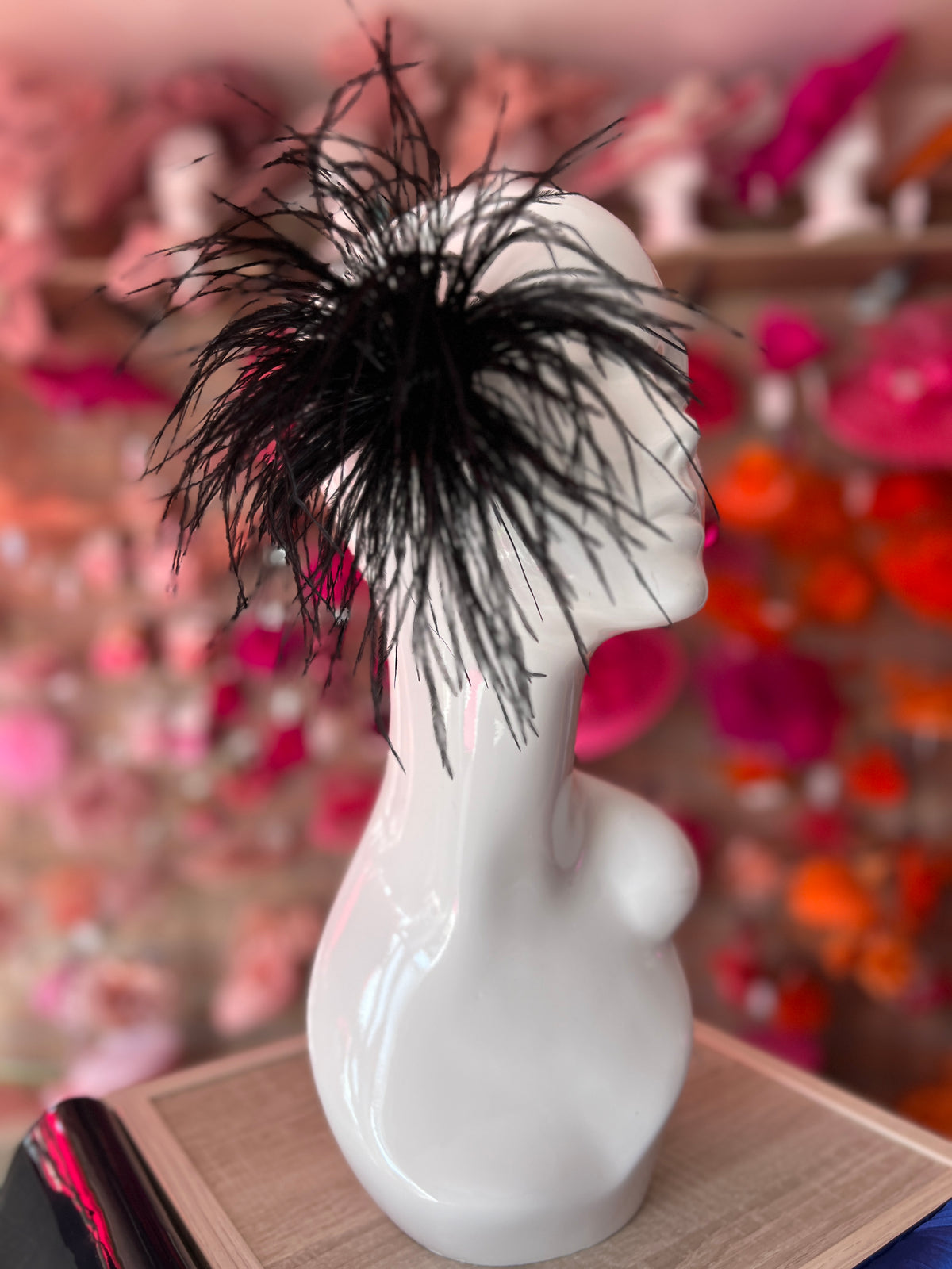 Black Wispy Feather  Fascinator Hair Clip