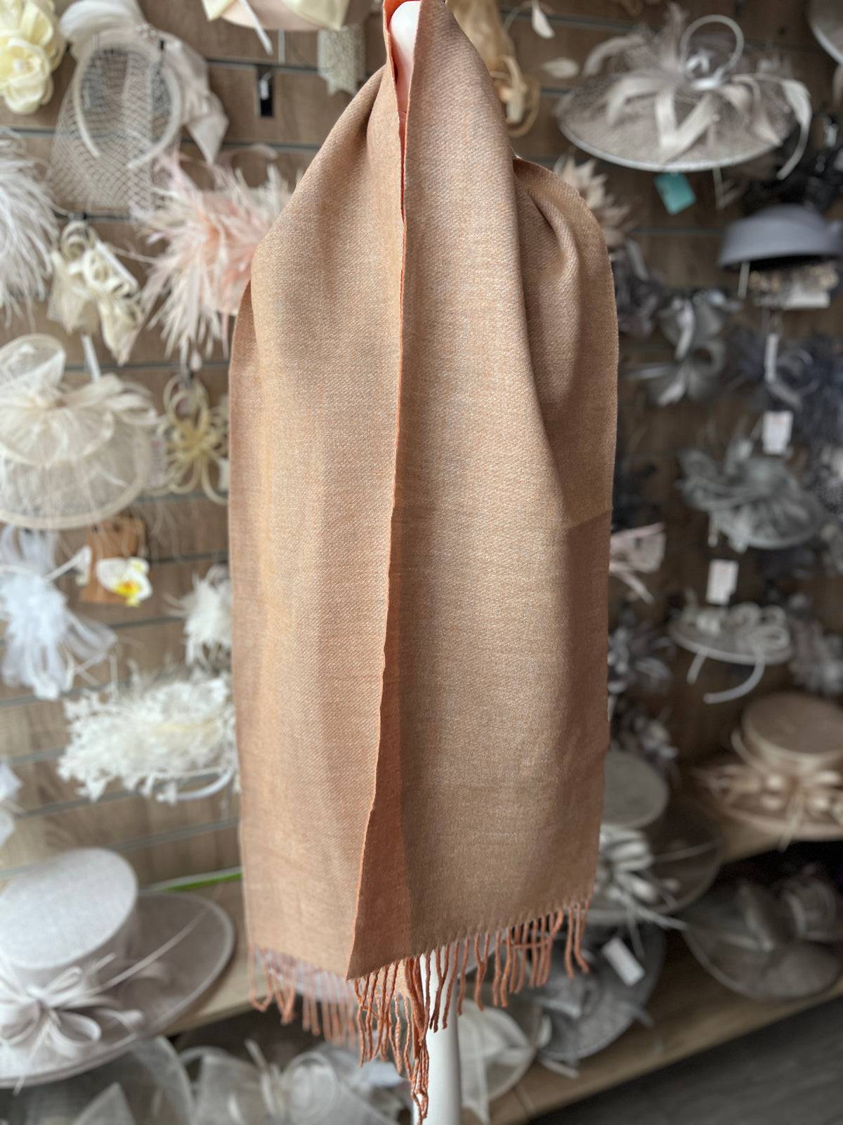 Reversible Warm Soft Pashmina / Shawl - Orange/Nude