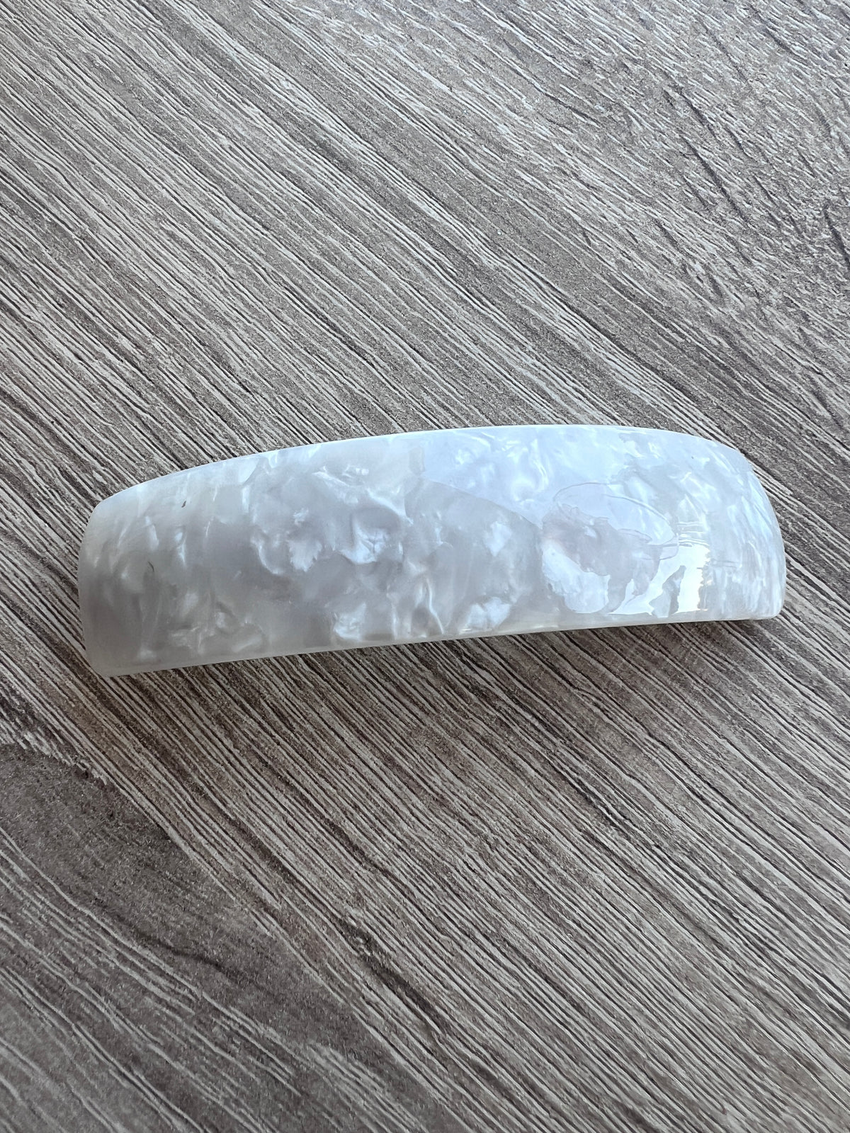 White Barrette Hair Clip