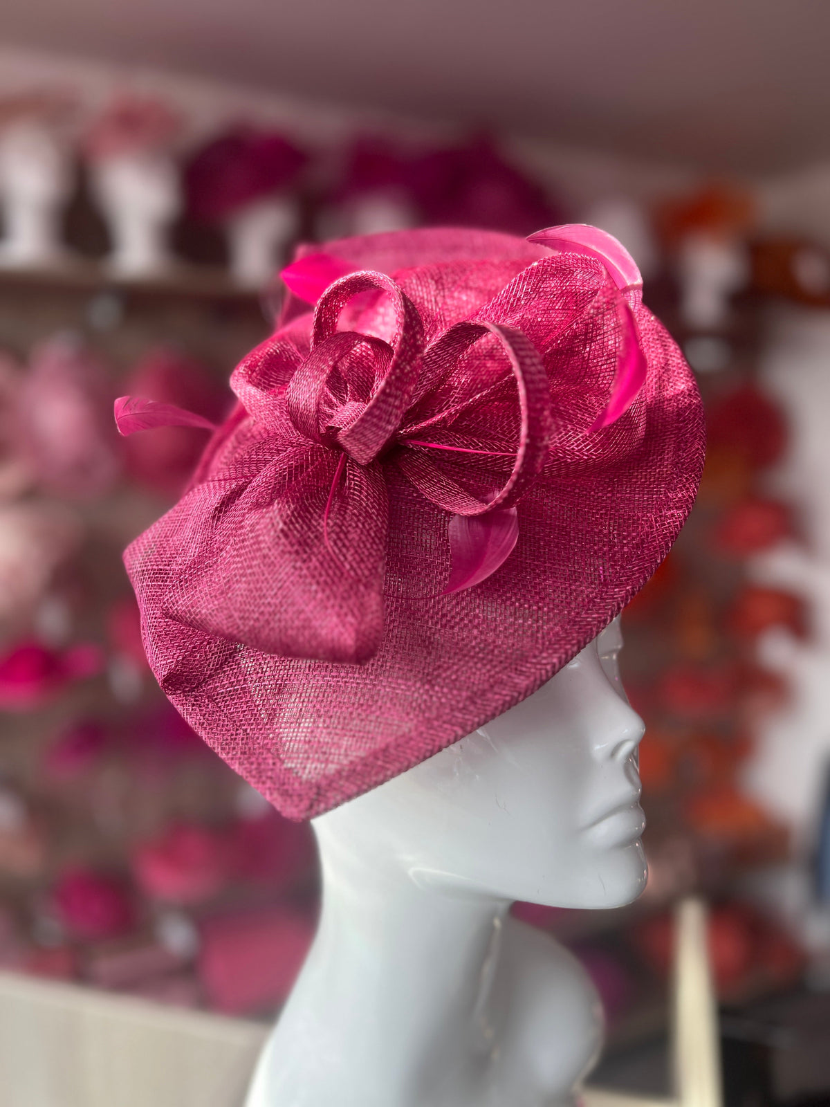 Damson Disc Fascinator with Decorative Bow-Fascinators Direct