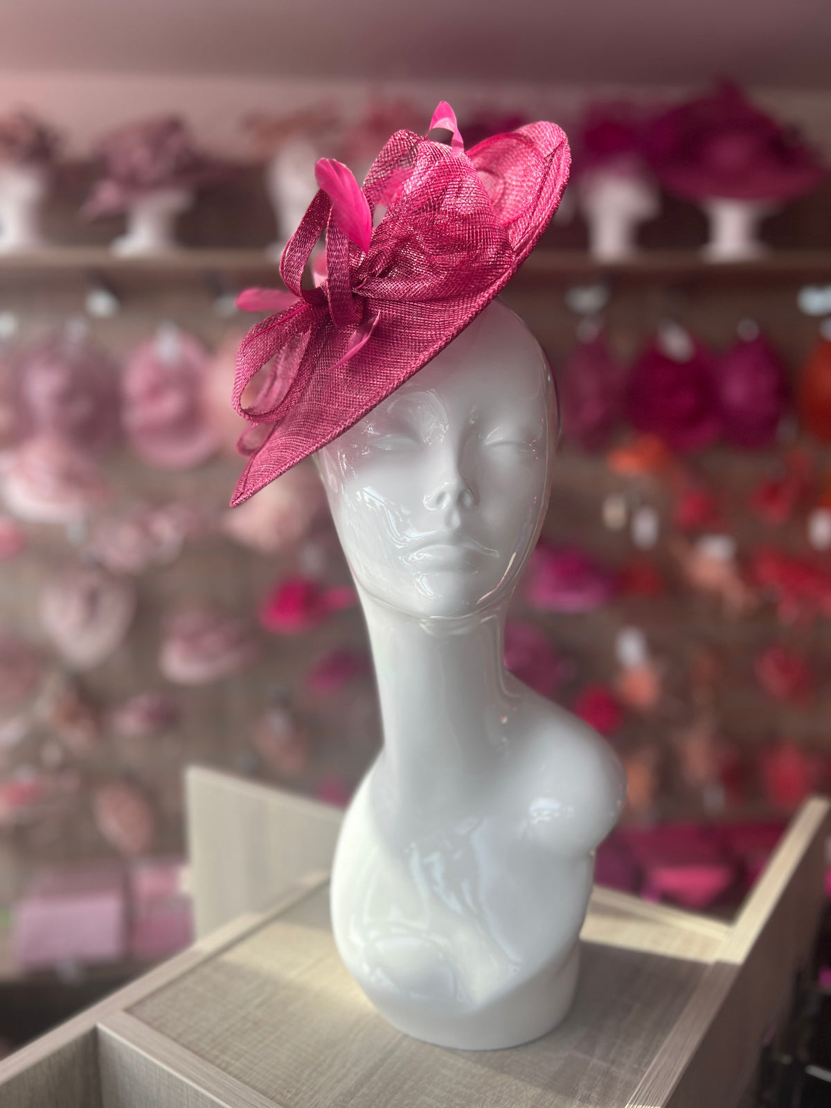 Damson Disc Fascinator with Decorative Bow-Fascinators Direct