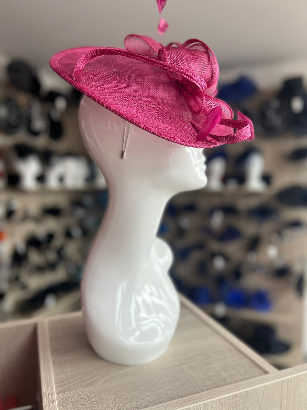 Damson Teardrop Disc Fascinator-Fascinators Direct