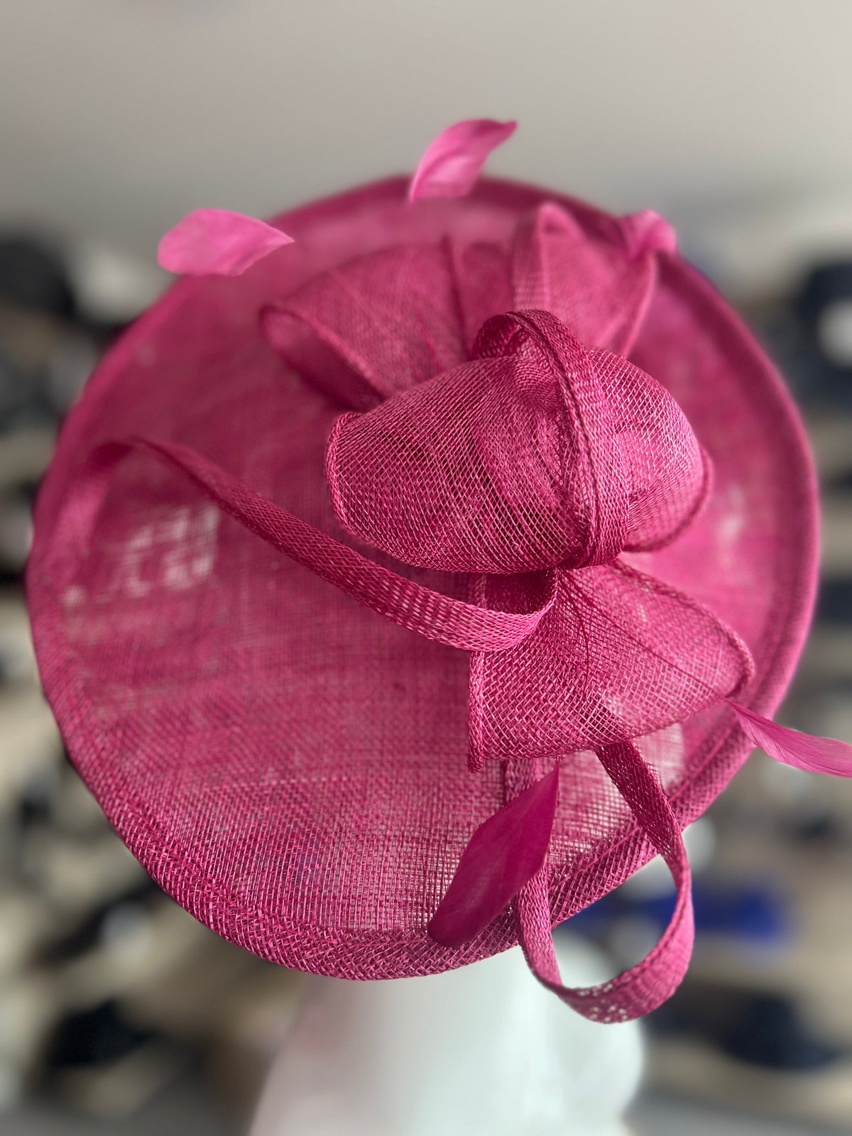 Damson Teardrop Disc Fascinator-Fascinators Direct