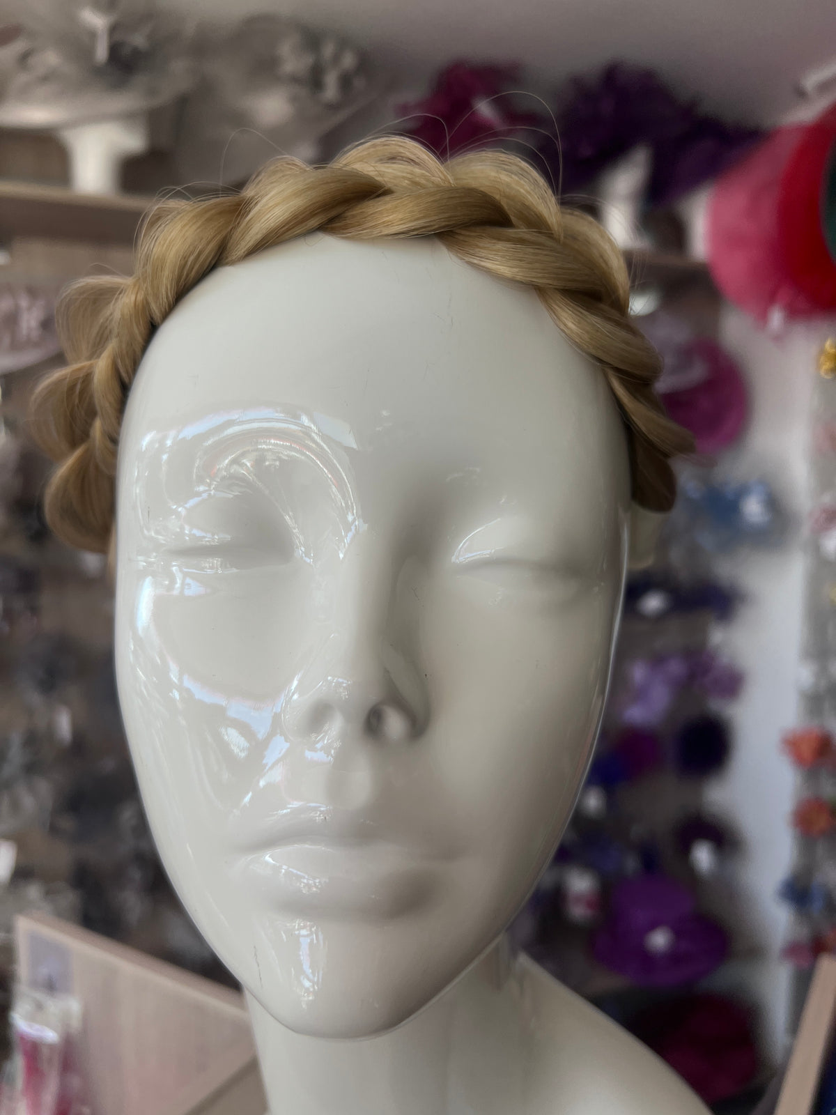 Dark Blonde Faux Fishtail Braided HeadBand-Fascinators Direct