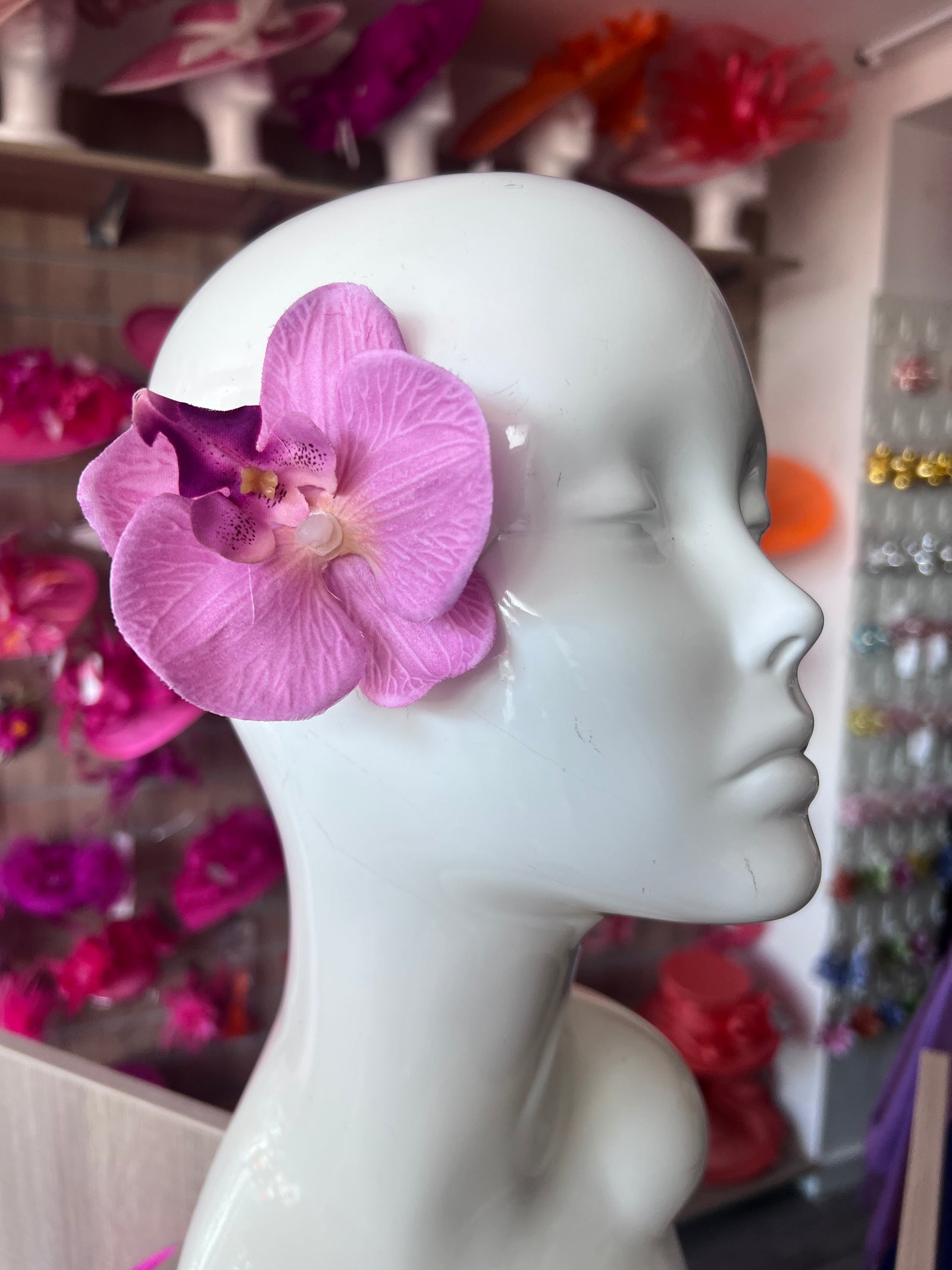 Dark Pink Orchid Hair Clip-Fascinators Direct