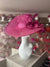 Deluxe Large Fuchsia Hatinator with Split Brim & Feathers-Fascinators Direct